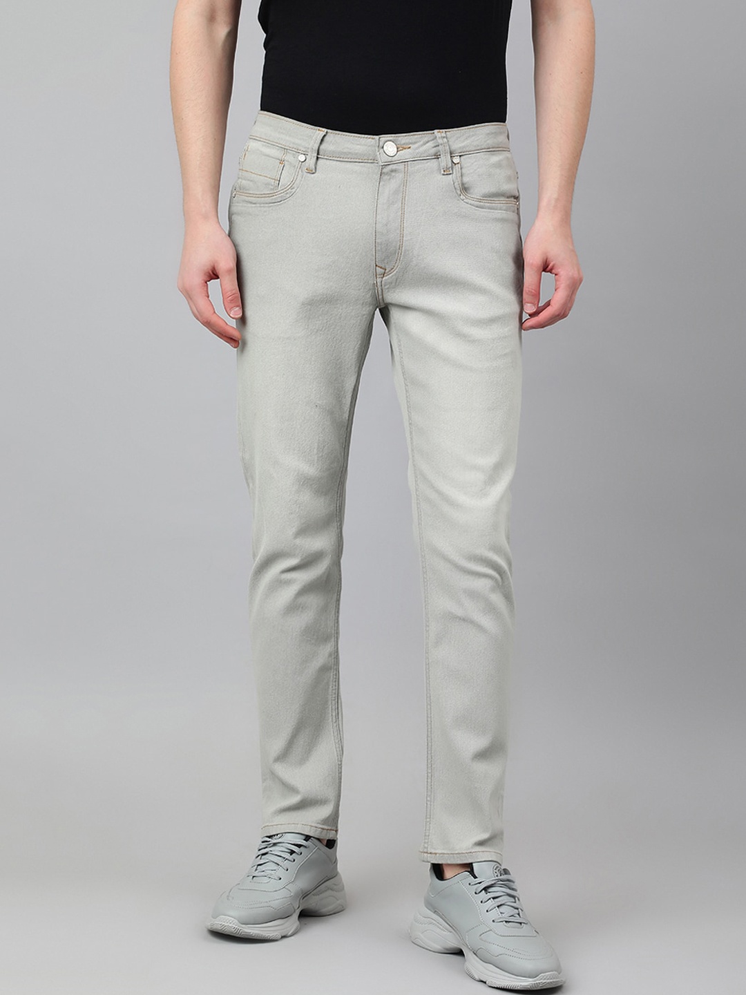 

Richlook Men Slim Fit Stretchable Cotton Jeans, Grey