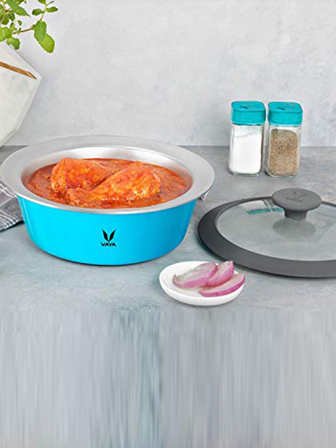

Vaya Blue Stainless Steel Serving Casserole 1.5 L
