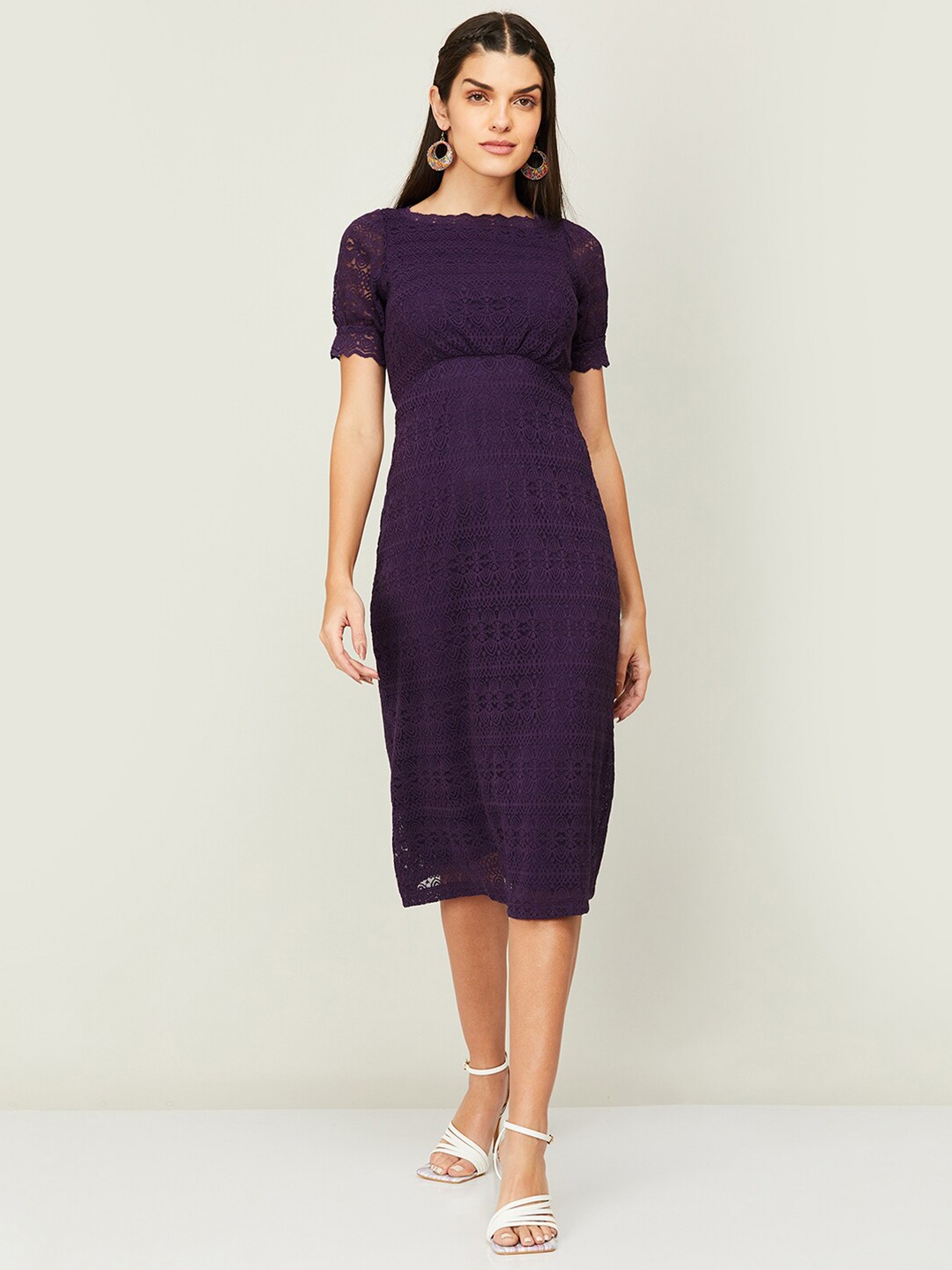 

CODE by Lifestyle Boat Neck Sheath Dress, Purple