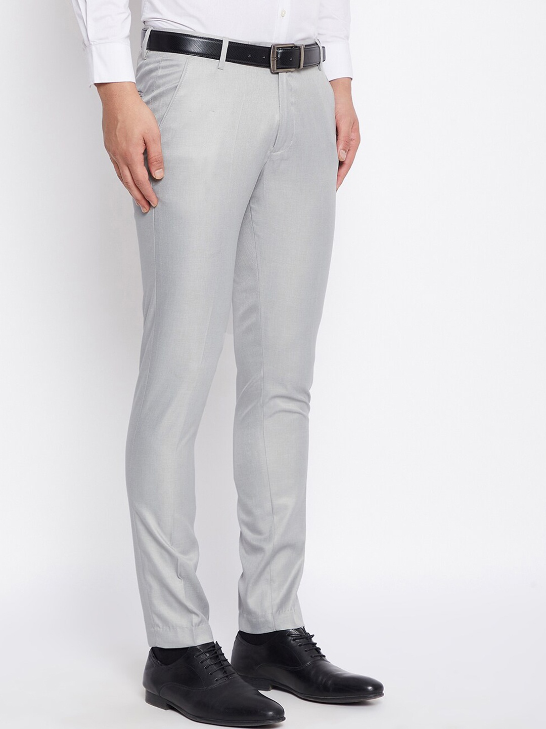 

VEI SASTRE Men Smart Slim Fit Trousers, Grey