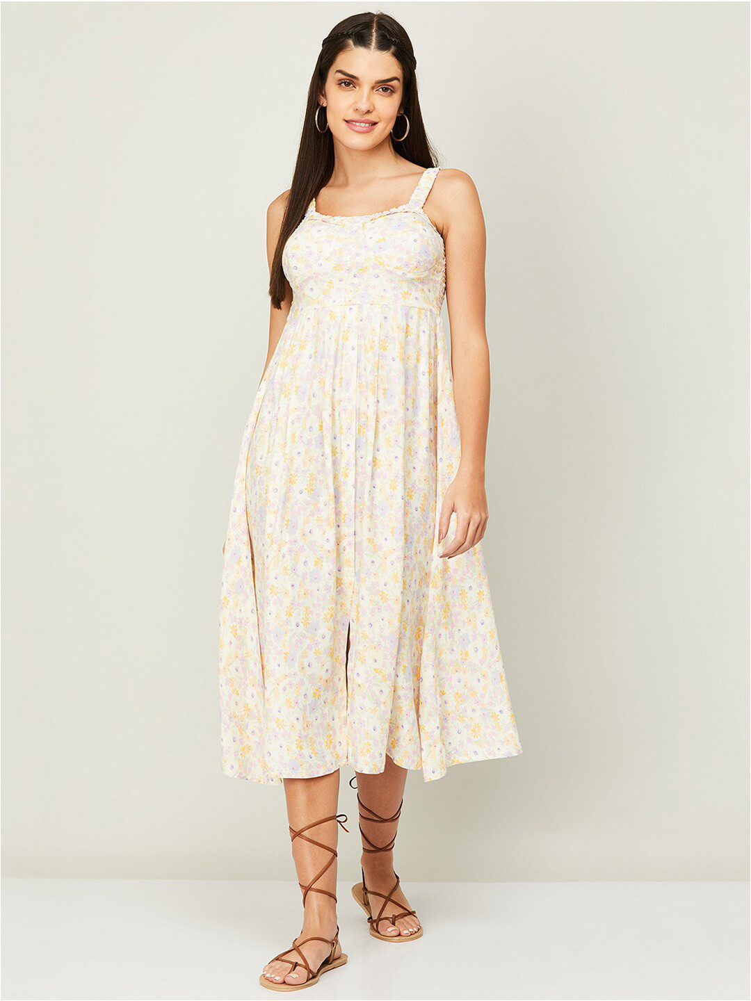 

Ginger by LifestyleFloral Empire Midi Dress, White