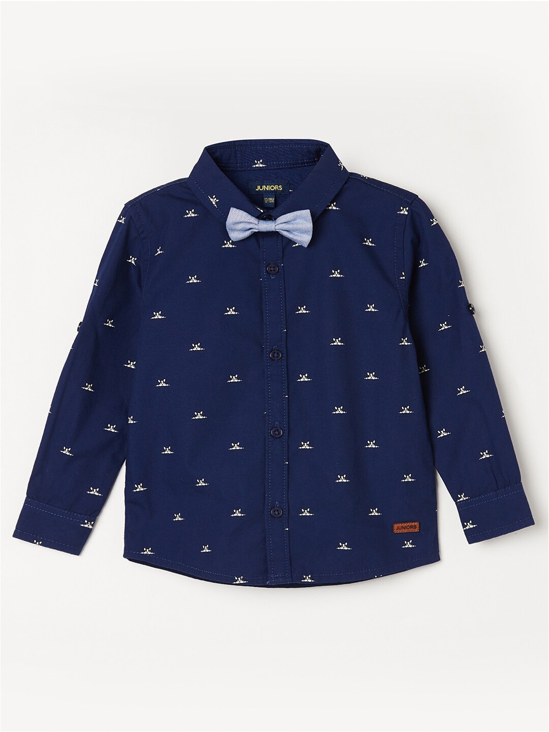 Juniors by Lifestyle Boys Cotton Printed Casual Shirt, Navy blue