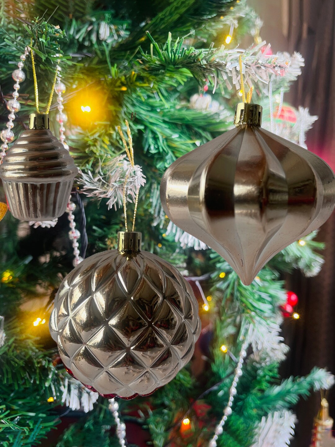 

Little Surprise Box LLP Rose Gold Theme 40 pcs Hanging Xmas Tree Ornaments