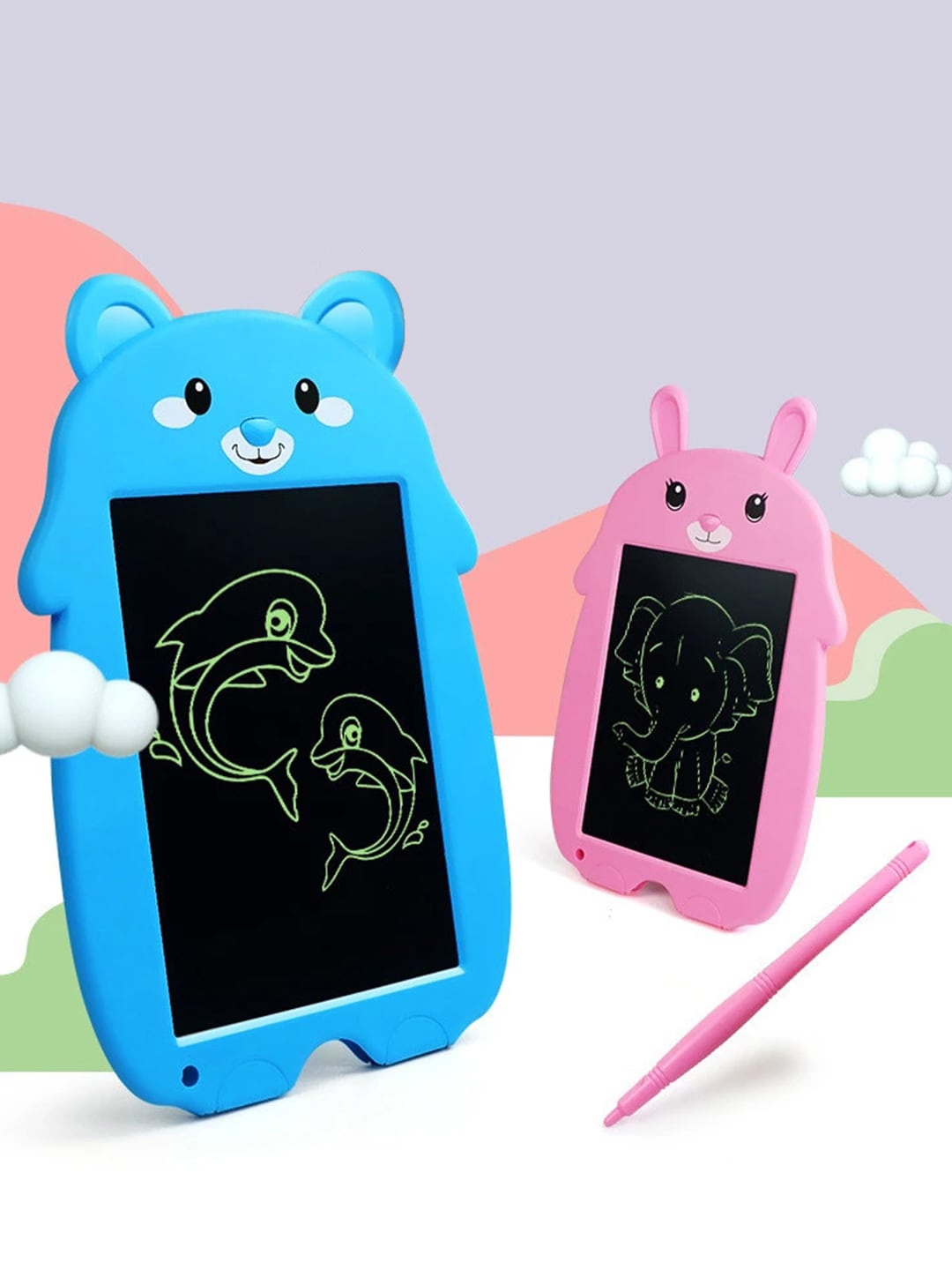 WEMBLEY Kids Bear Design LCD Writing Pad, Blue