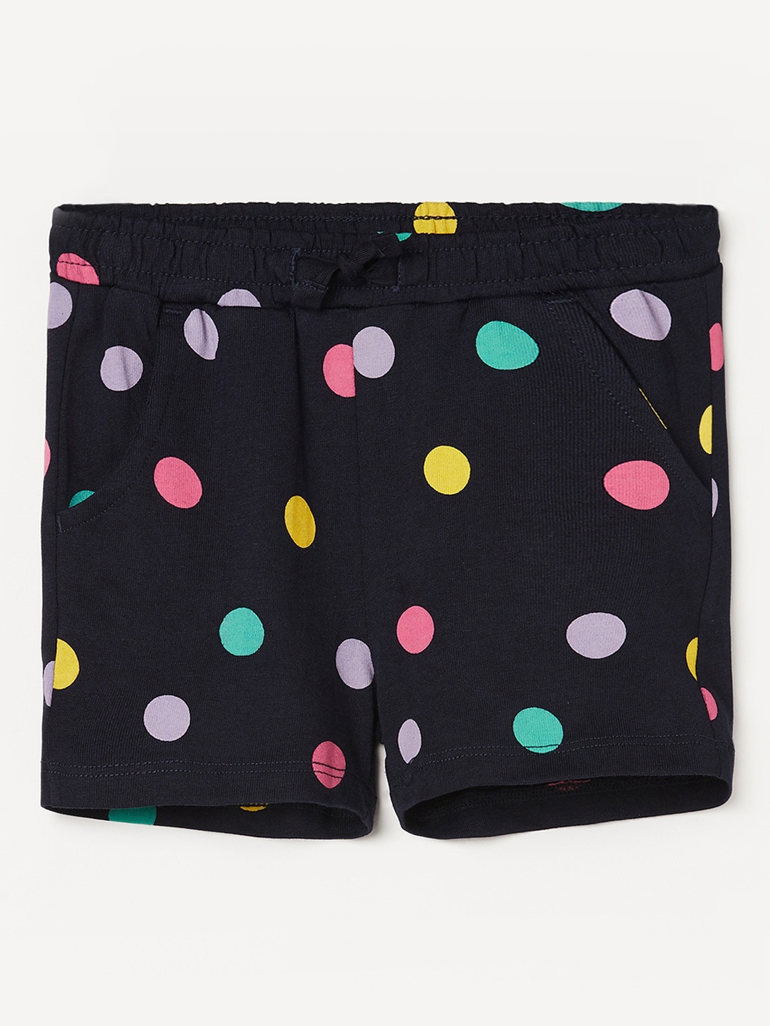 

Juniors by Lifestyle Girls Geometric Printed Pure Cotton Shorts, Navy blue