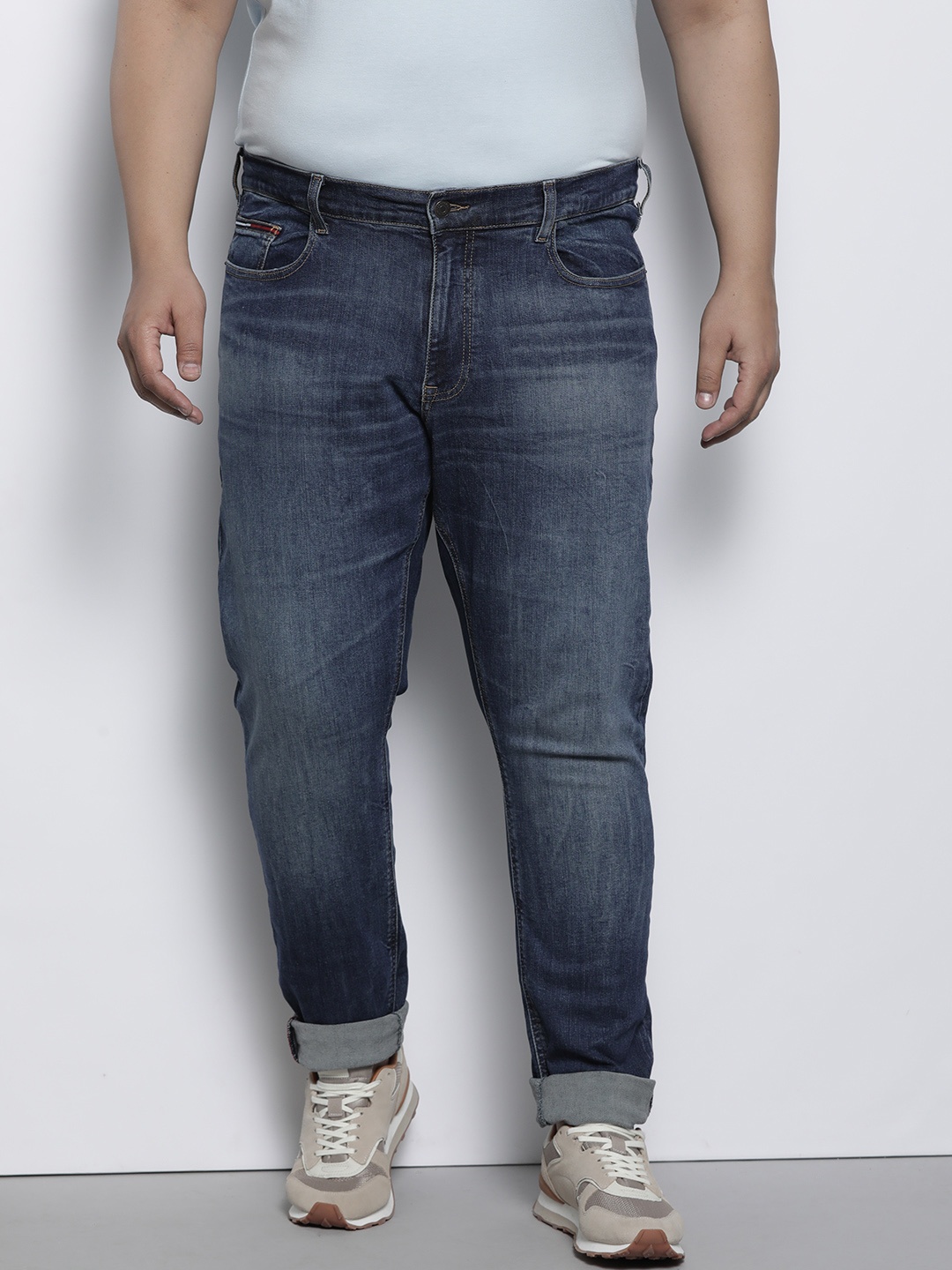 

Tommy Hilfiger Men Plus Size Slim Fit Light Fade Stretchable Jeans, Blue