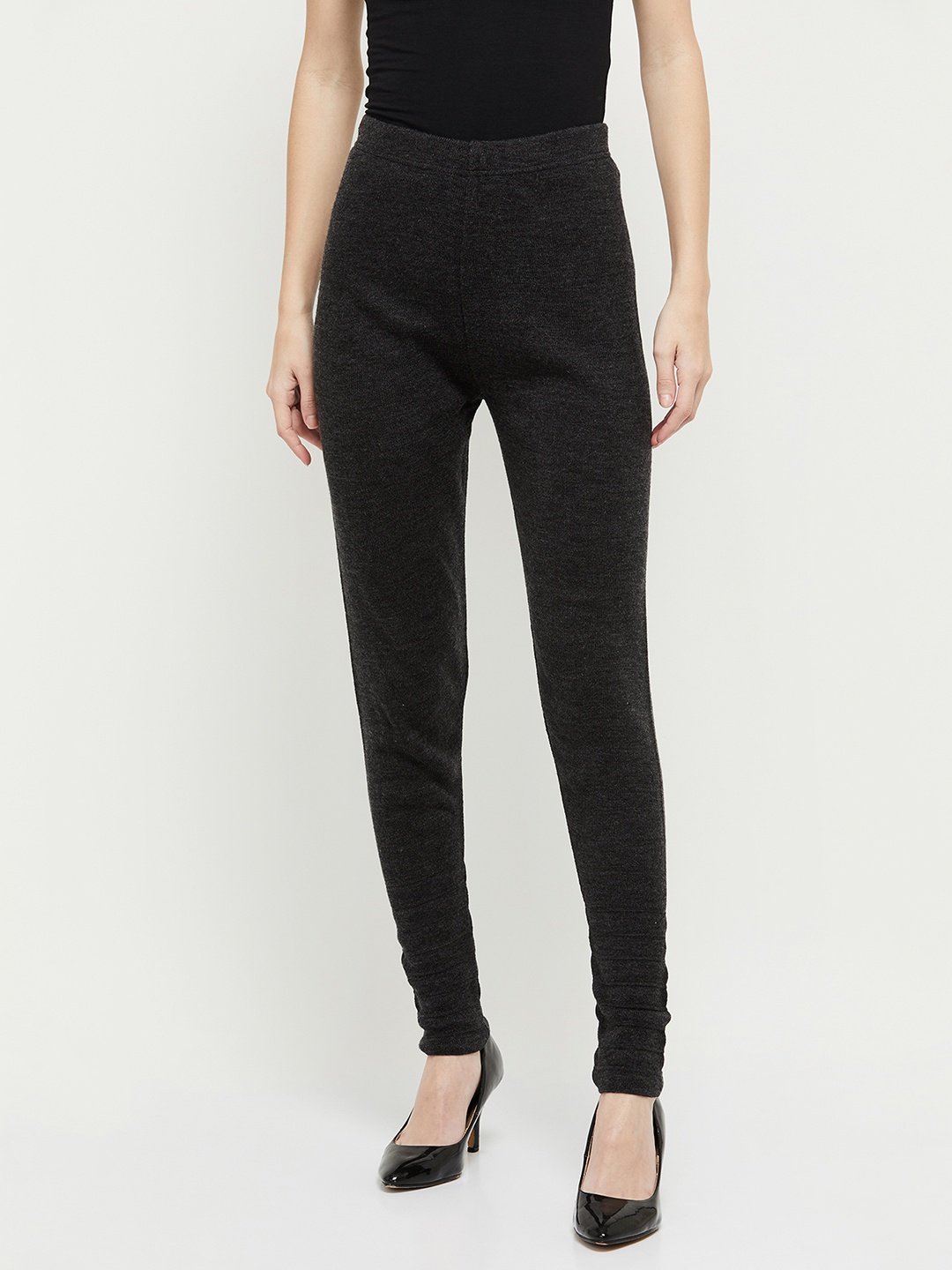 

max Churidar-Length Acrylic Leggings, Grey