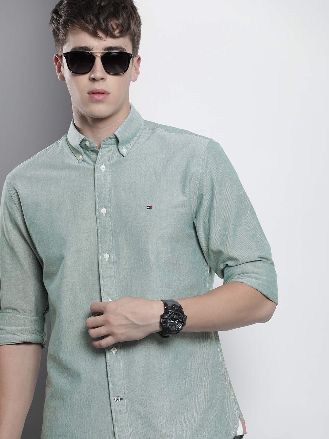

Tommy Hilfiger Pure Cotton Casual Shirt, Green