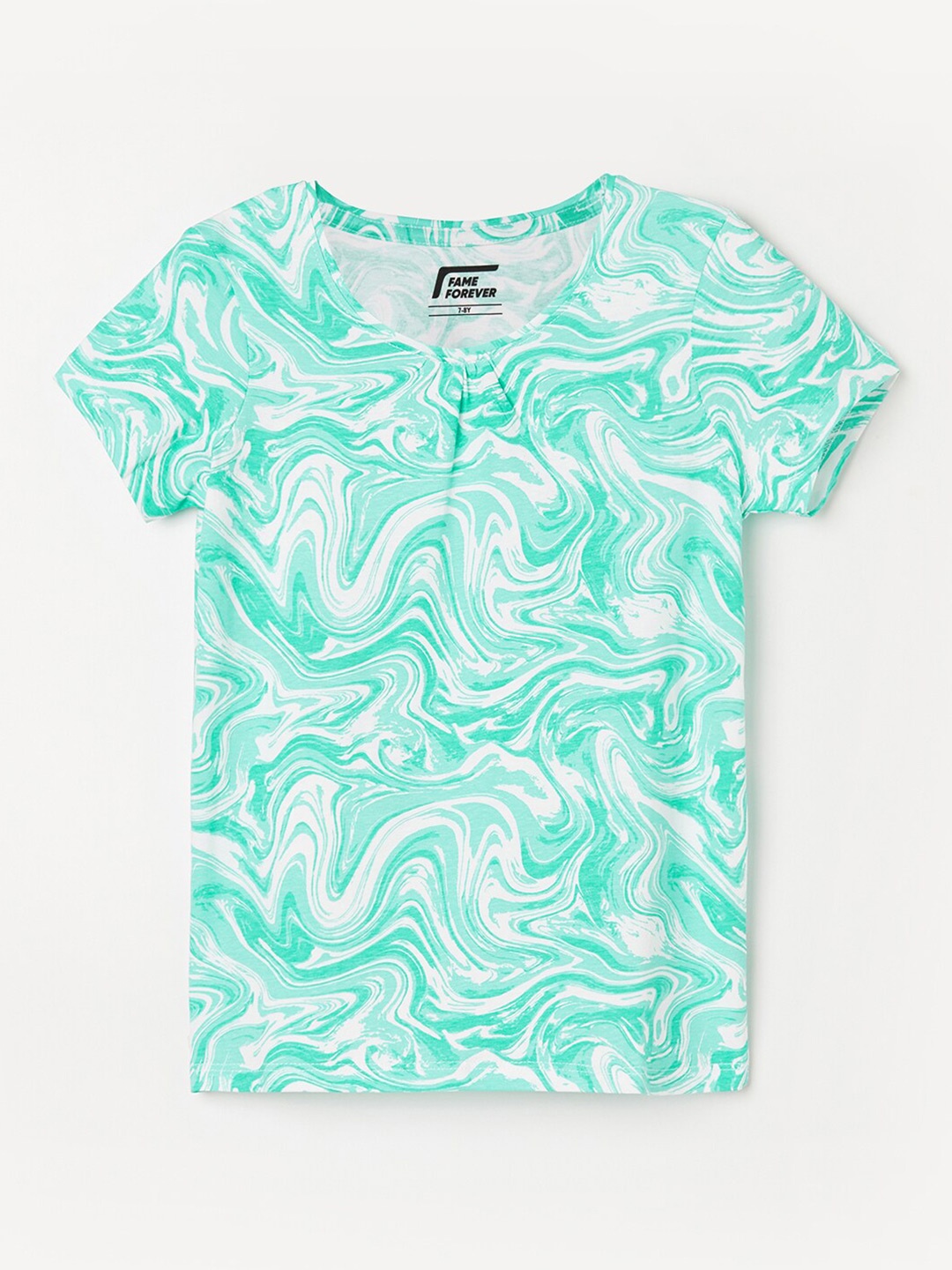 

Fame Forever by Lifestyle Girls Printed Cotton T-shirt, Green