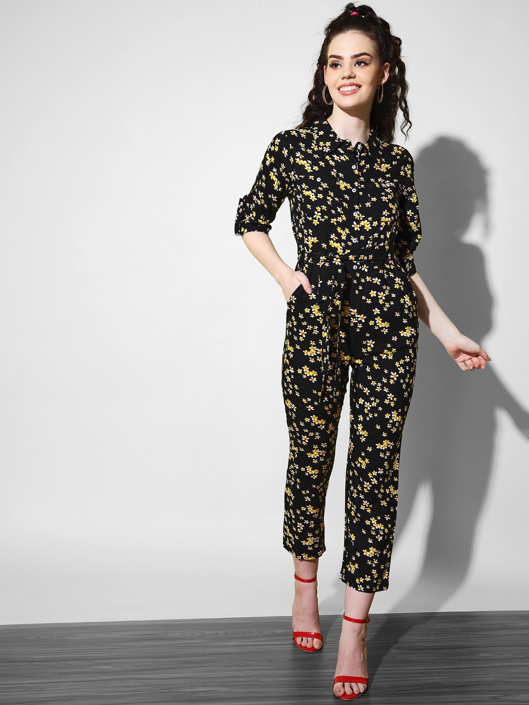 

The Dry State Printed Basic Jumpsuit, Black