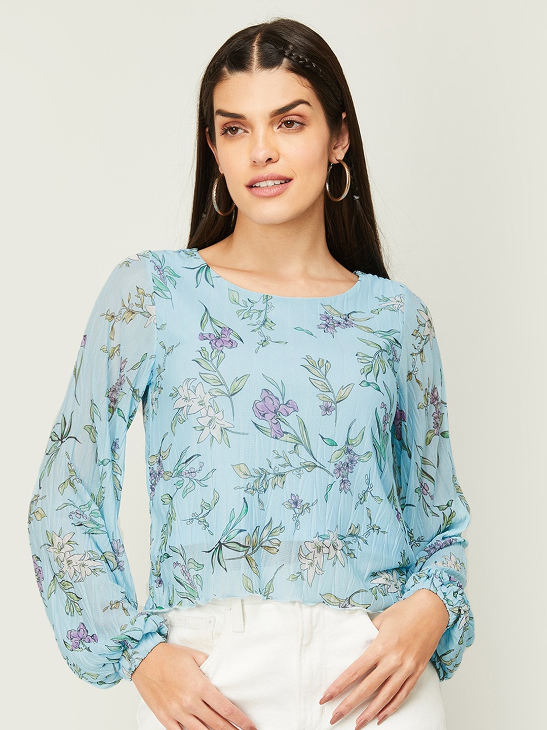 

CODE by Lifestyle Women Floral Printed Top, Blue