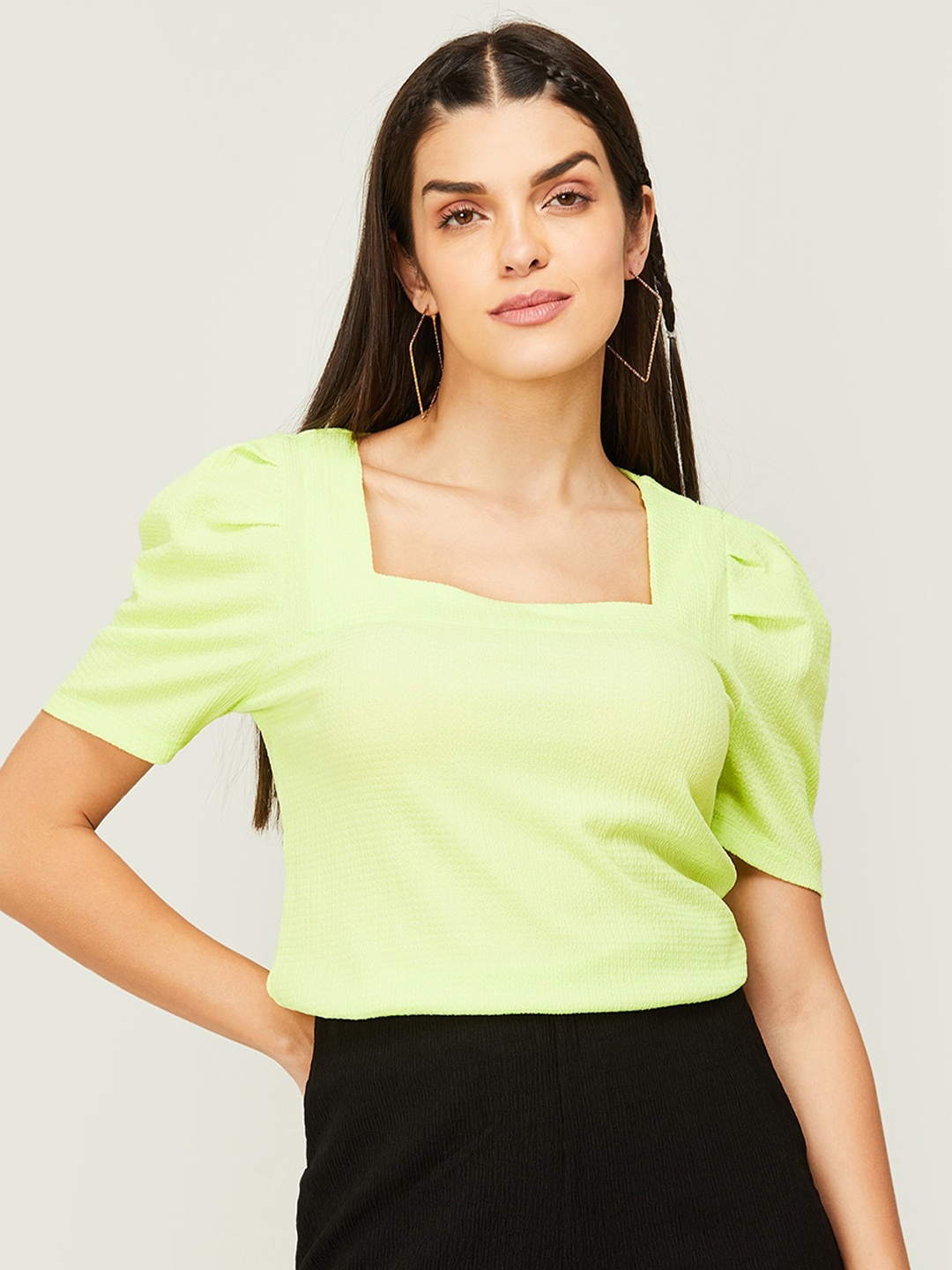 

CODE by Lifestyle Solid Crop Top, Green