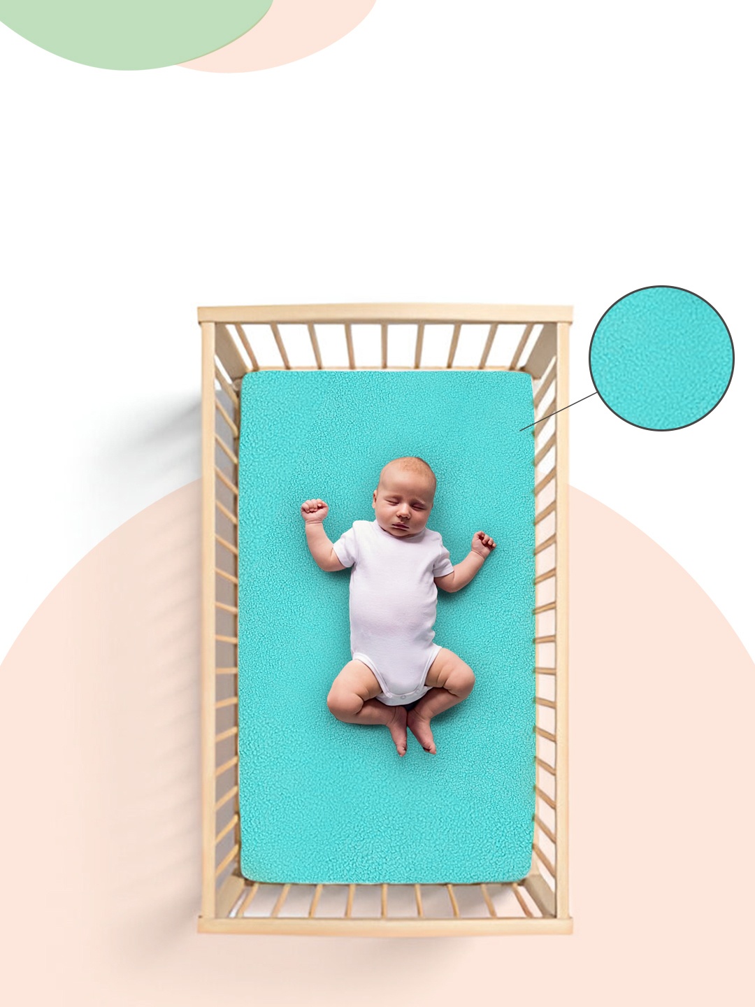 

OyO Baby Sea Green Waterproof & Baby Dry Sheet Polycotton Mattress Protector