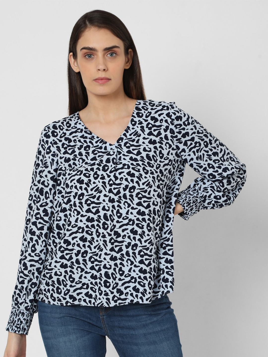 

Vero Moda Animal Print Top, Navy blue