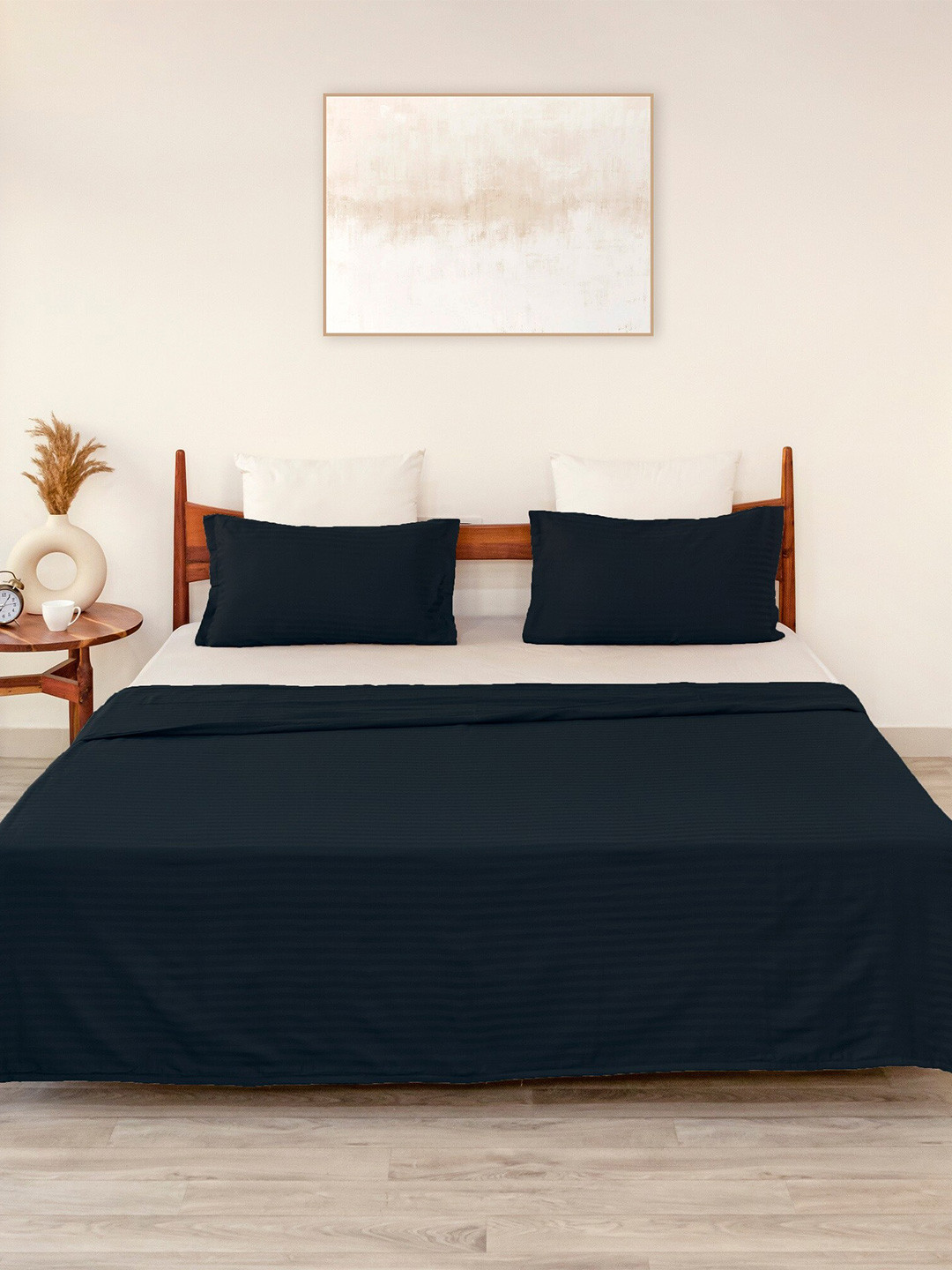 

HOMEMONDE Blue Striped AC Room Cotton 233 GSM Double Bed Dohar