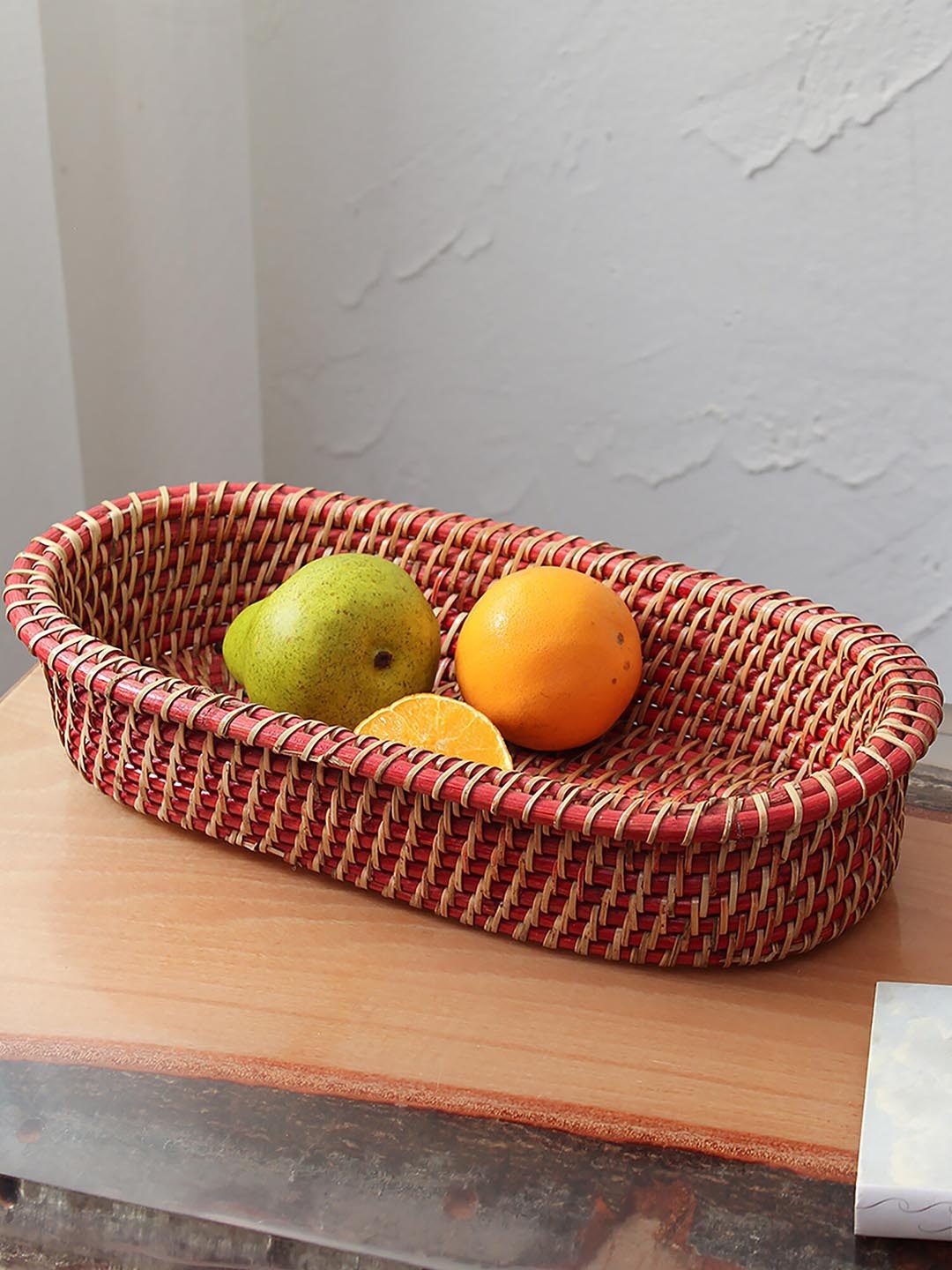 

House This Narkat Cane Vegetable & Fruit Basket, Red