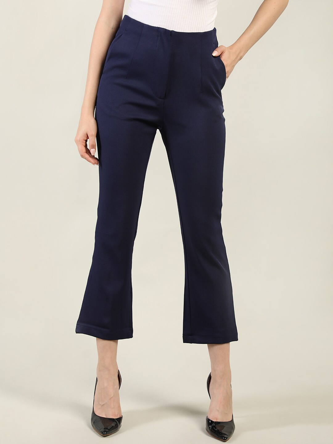 

Dlanxa Women Custom Easy Wash Cropped Trousers, Navy blue
