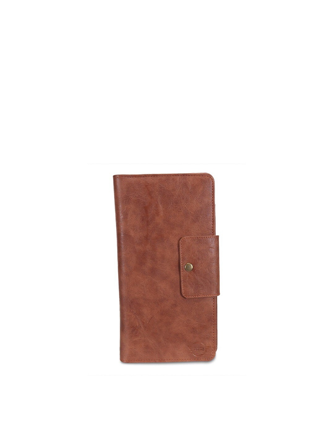 

MUTAQINOTI Unisex Textured Leather Passport Holder Wallet, Tan