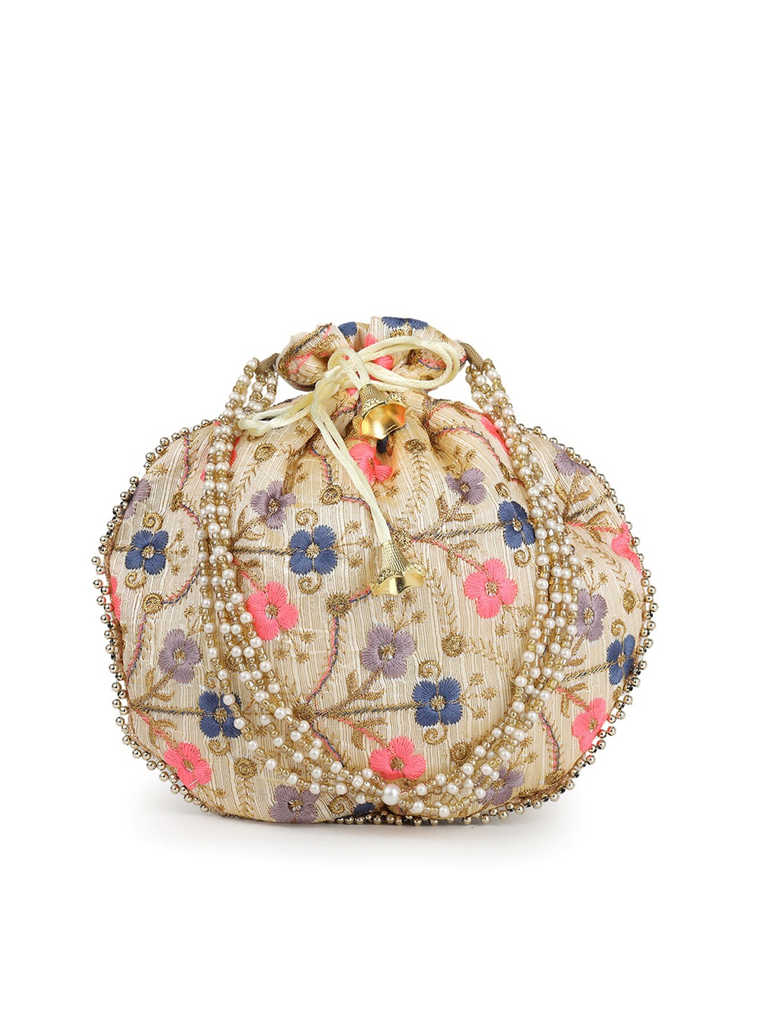 

gaura pakhi Embroidered Potli Clutch, White