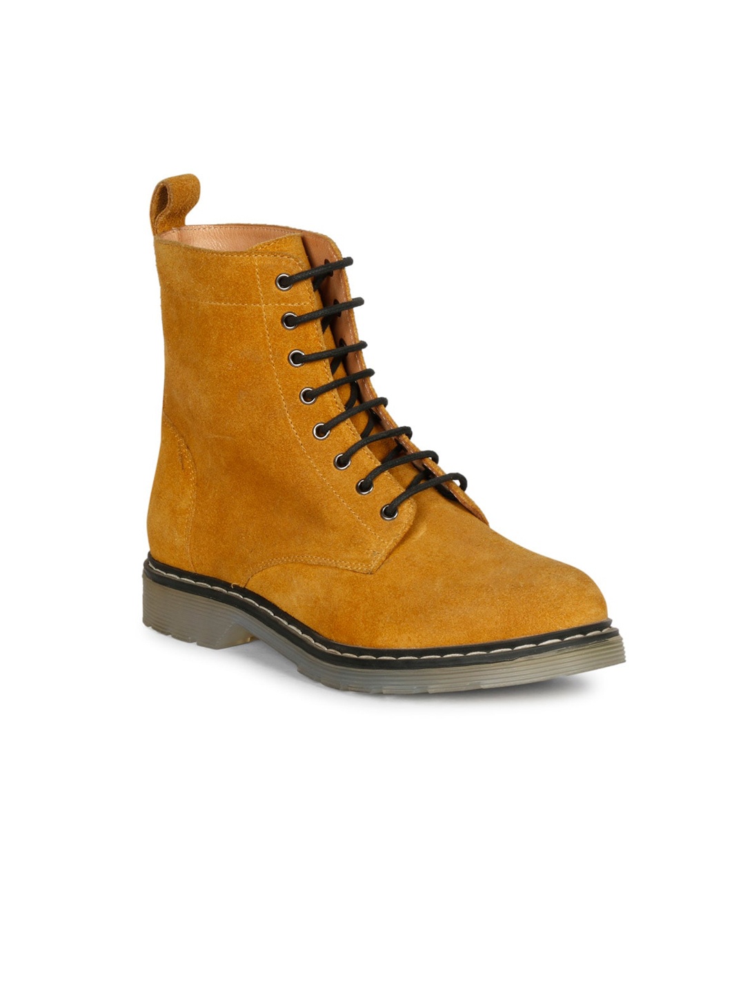 

Saint G Women Leather Mid-Top Regular Boots, Mustard