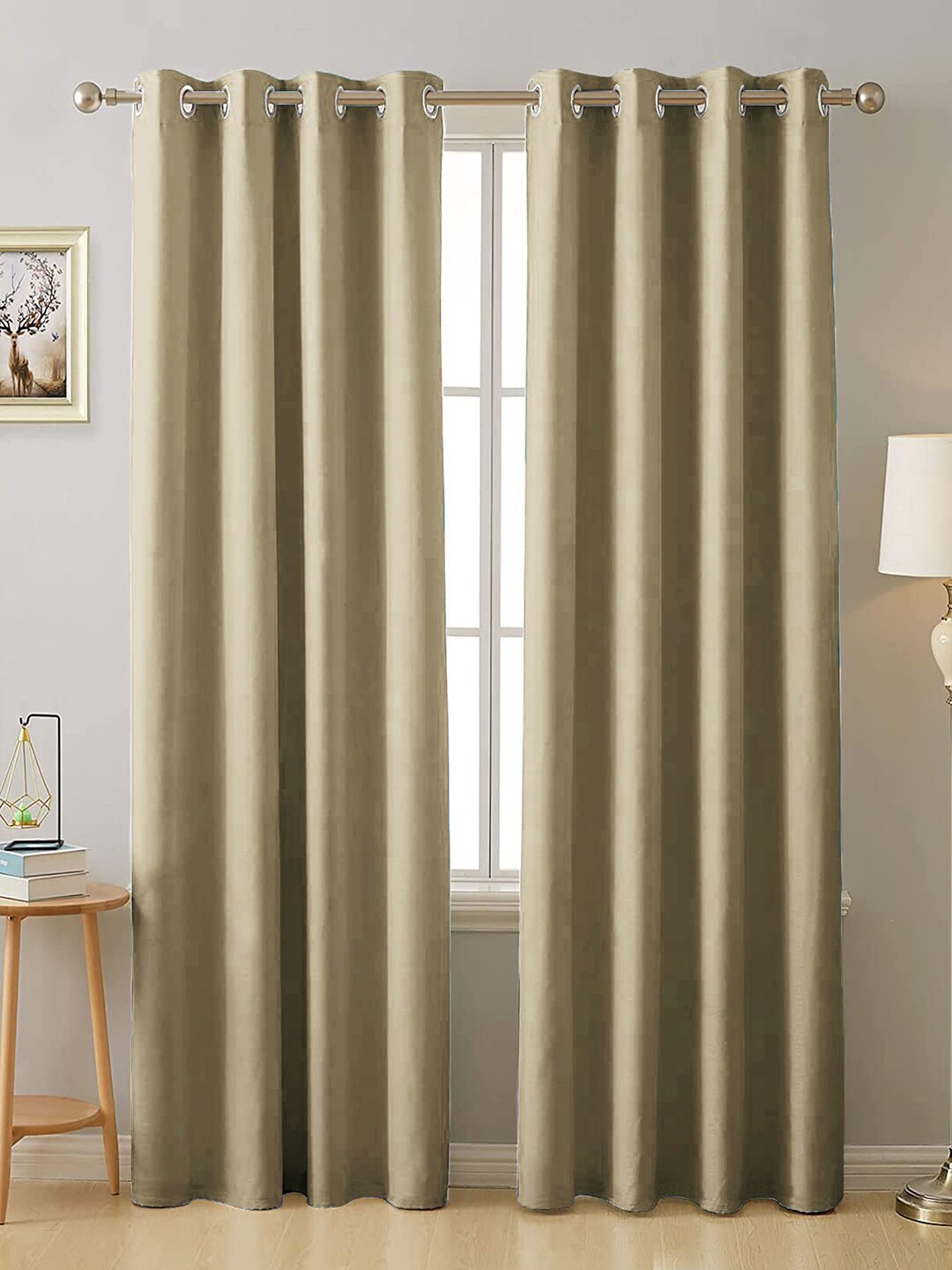 

AEROHAVEN Beige Set of 2 Black Out Door Curtain