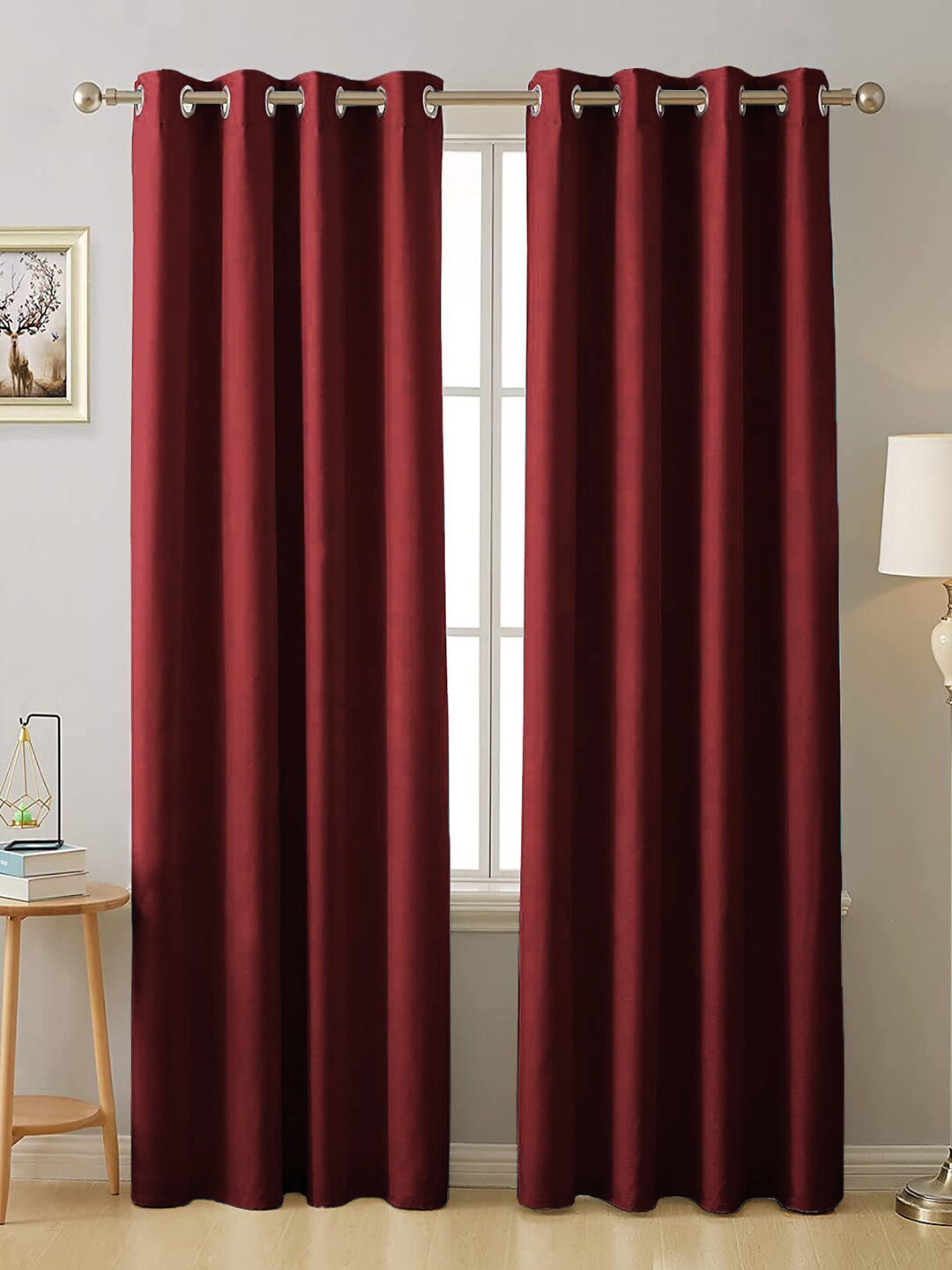 

AEROHAVEN Red Set of 2 Black Out Door Curtain