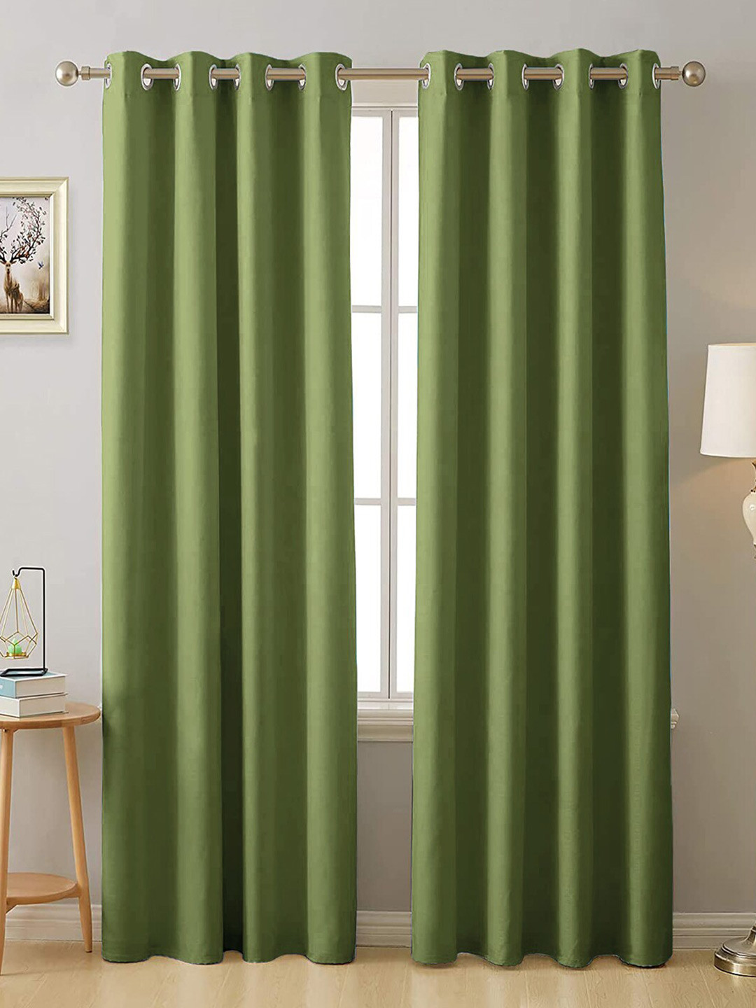 

AEROHAVEN Green Set of 2 Black Out Door Curtain