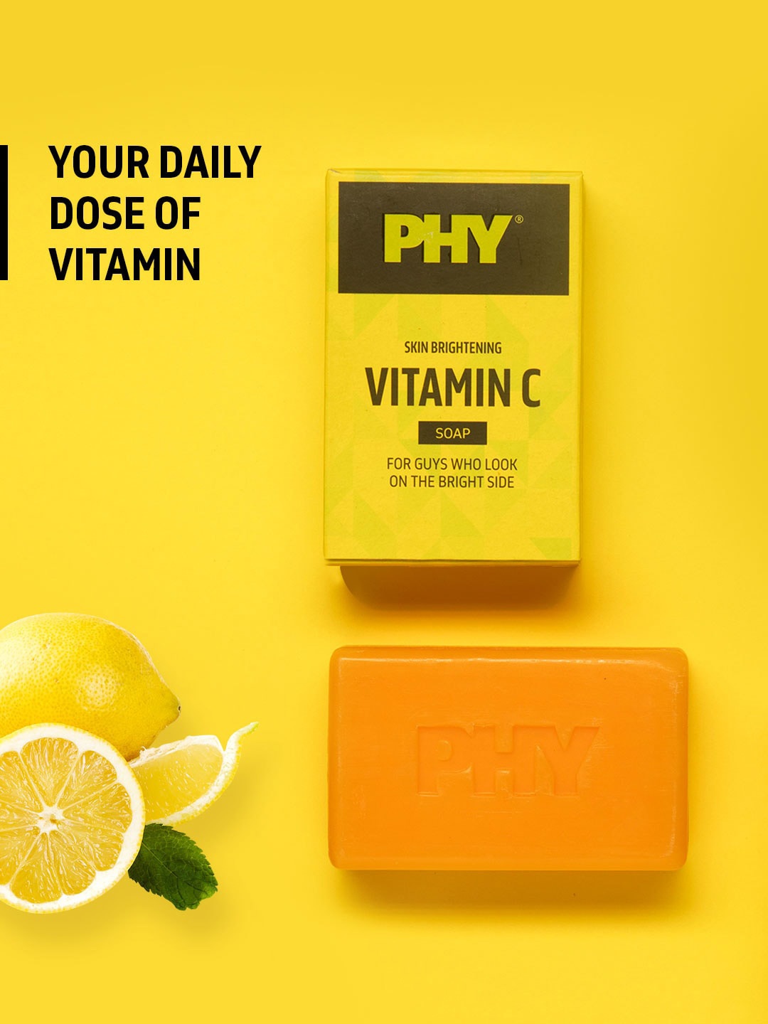 

Phy Men Skin Brightening Vitamin C Soap - 100 g, Yellow