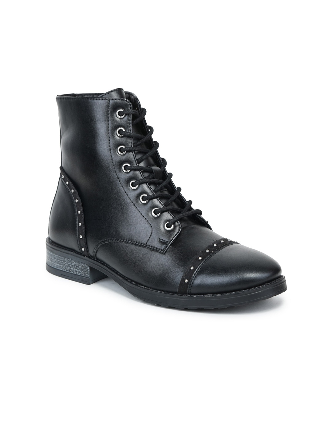 

MICHAEL ANGELO Women Embellished Mid-Top Regular Boots, Black