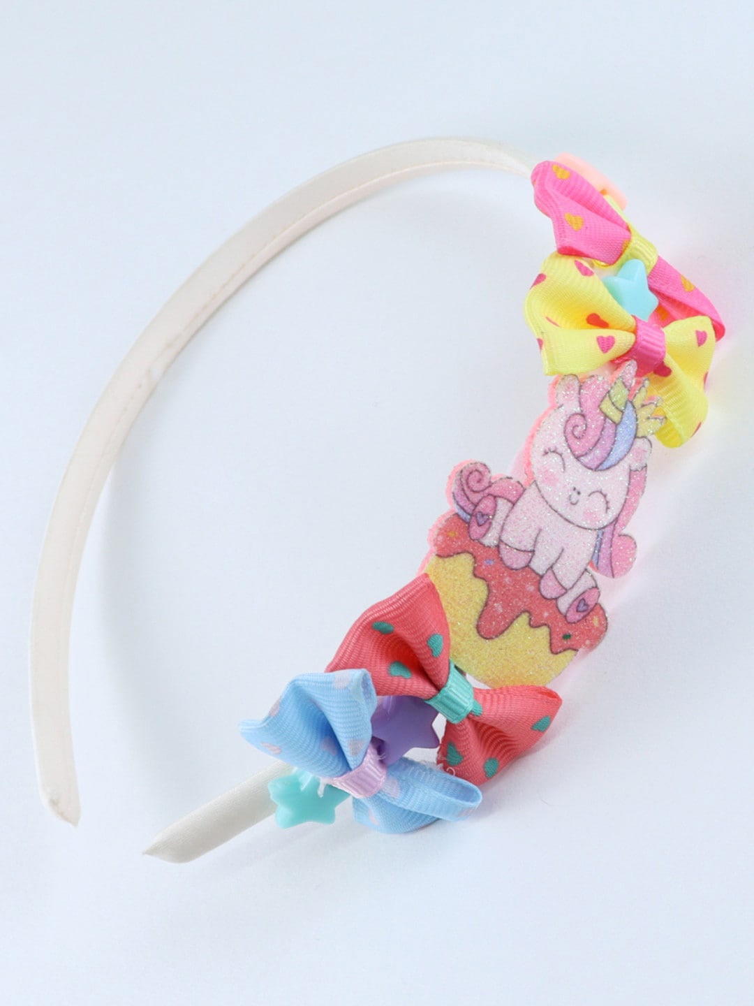 

Asthetika Kids Girls Self Design Fabric Hairband, White