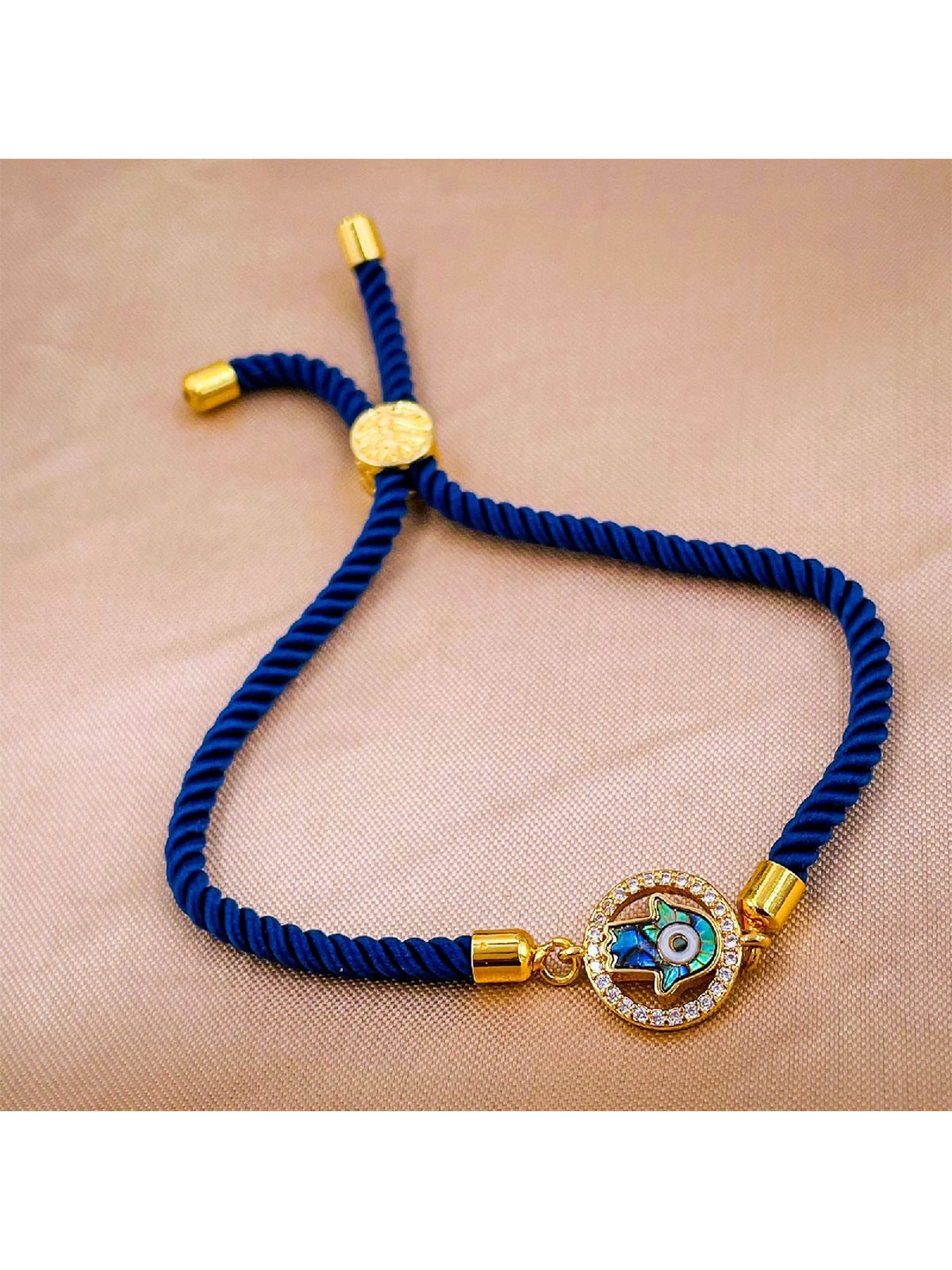 

ZIVOM Women Brass Cubic Zirconia Gold-Plated Link Bracelet
