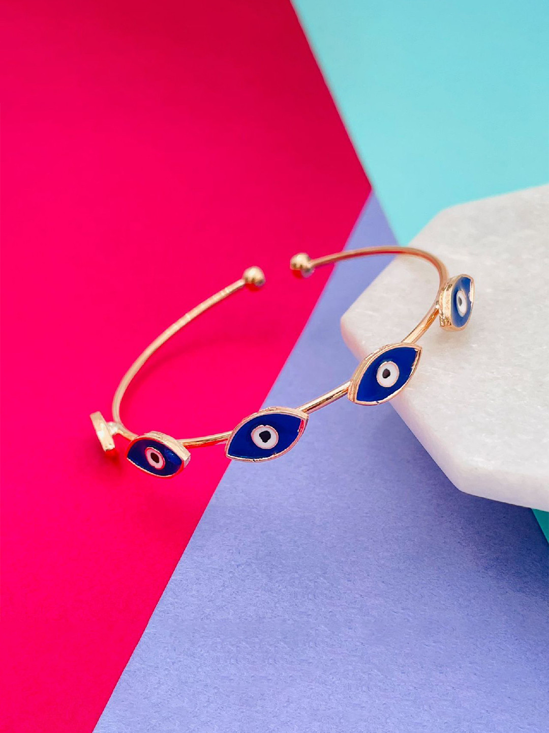 

ZIVOM Women Enamelled Gold Plated Cuff Bracelet