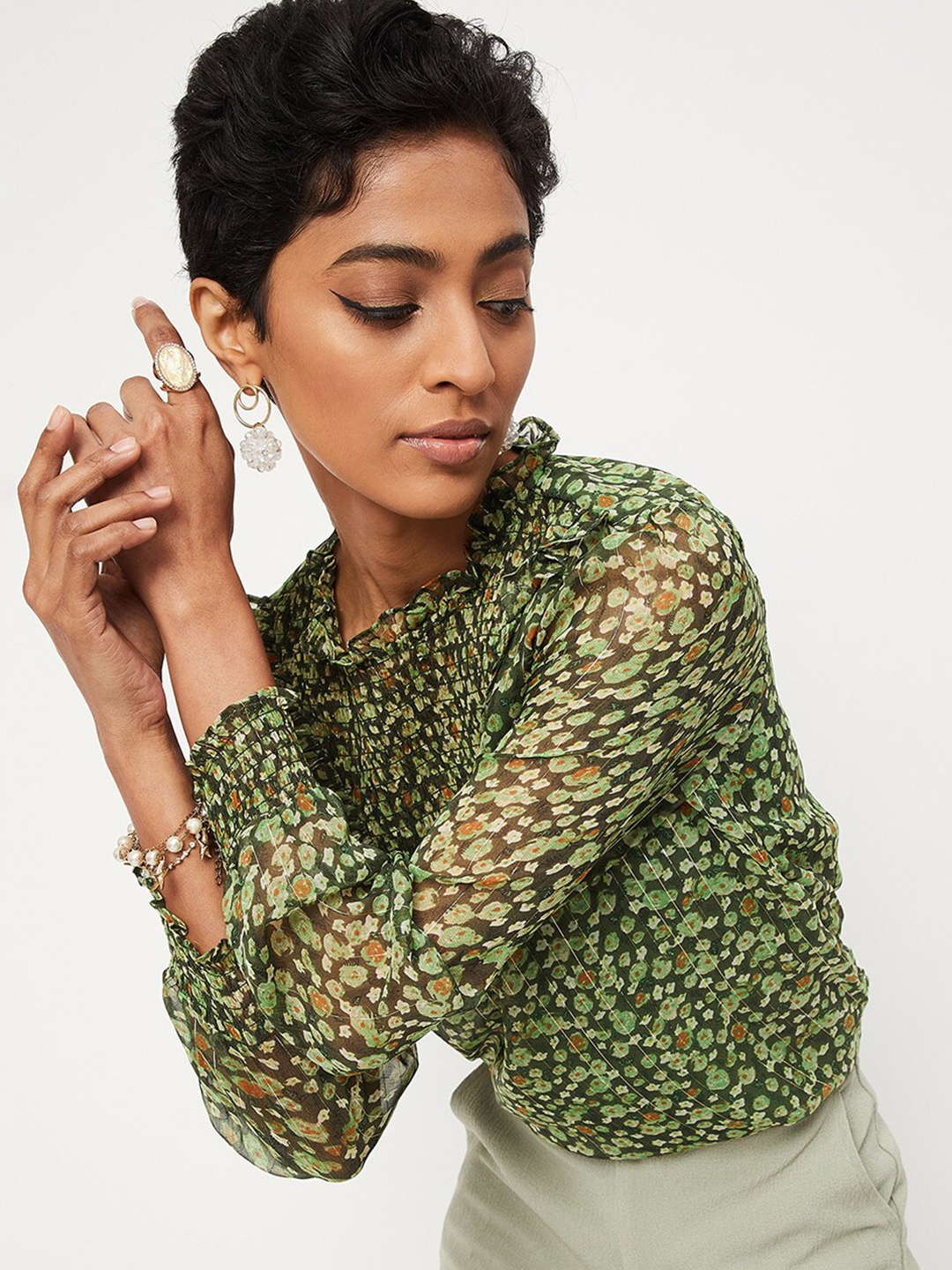 

max Floral Print Top, Green