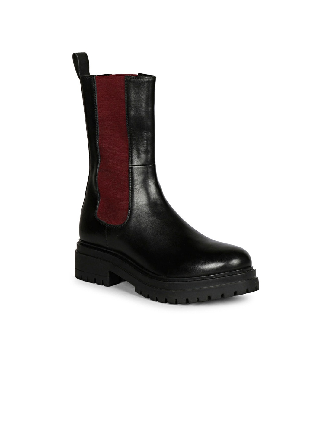 

Saint G Women Leather Mid-Top Boots, Black