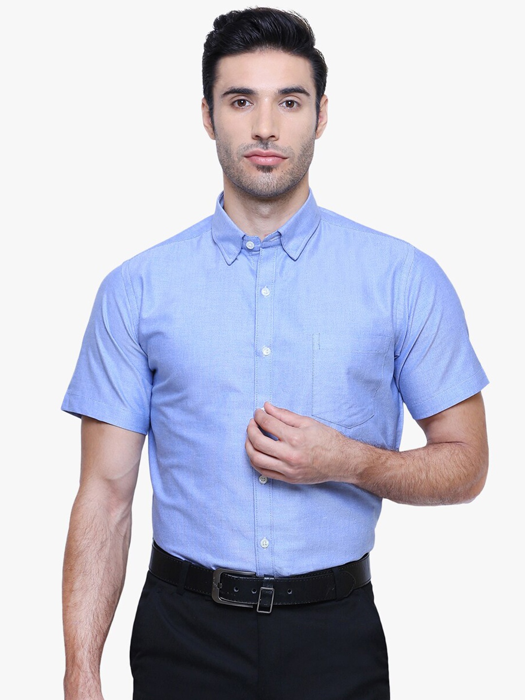 Southbay Men Cotton Smart Tailored Fit Formal Shirt, Blue