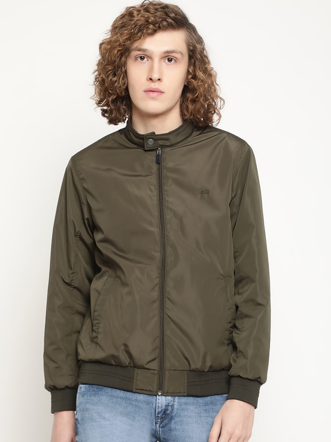 

METTLE Men Bomber Jacket, Olive