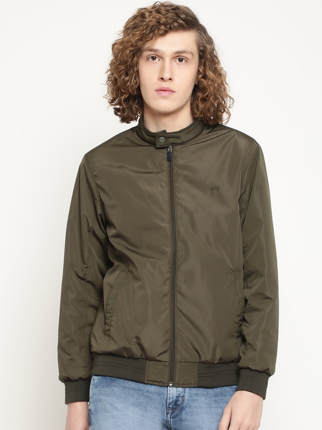

METTLE Men Bomber Jacket, Olive