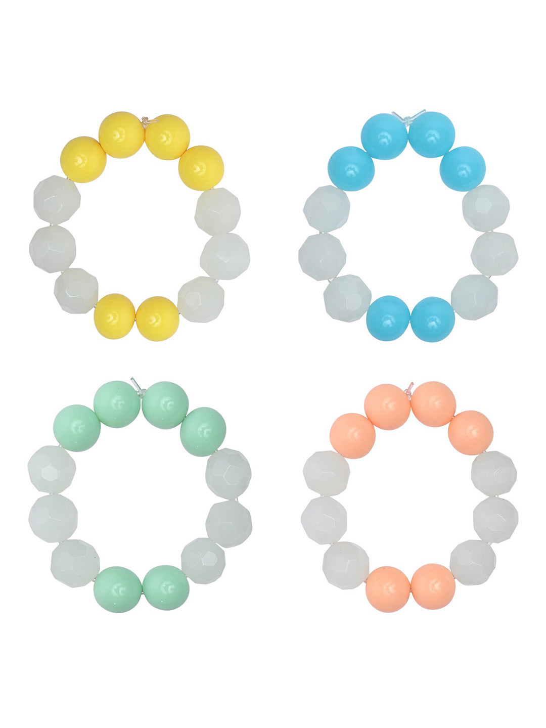 

Arendelle Girls Combo of 4 Artificial Beaded Bracelet, White