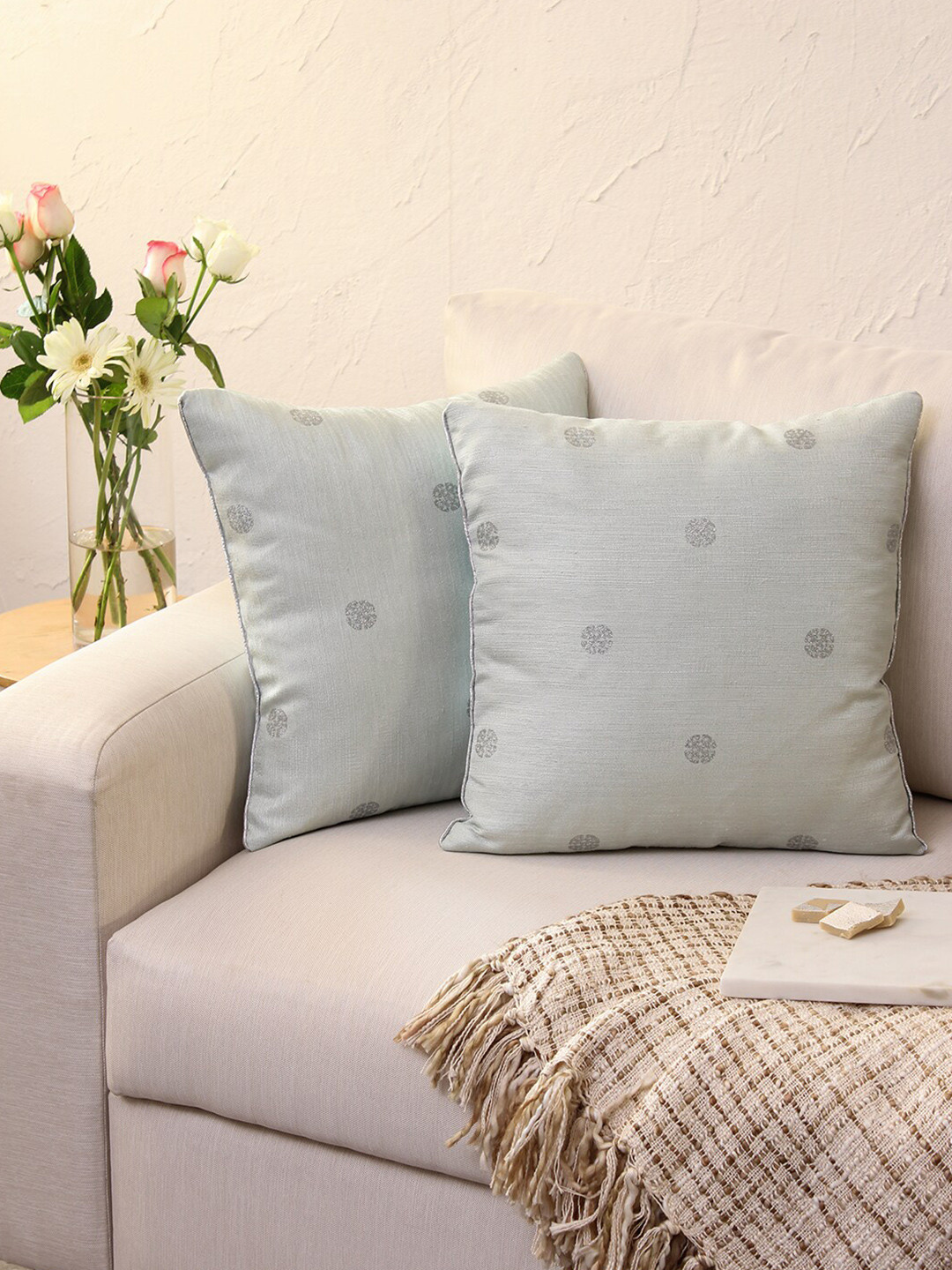 

House This Blue Geometric Square Cushion Covers