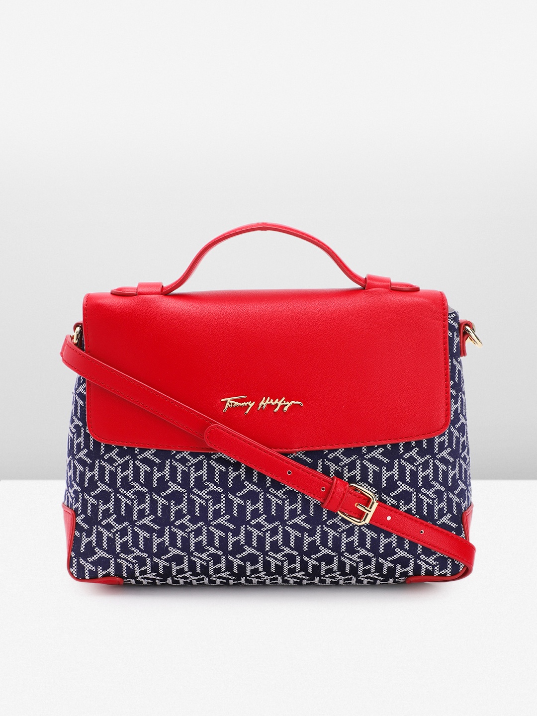 

Tommy Hilfiger Textured Satchel, Navy blue
