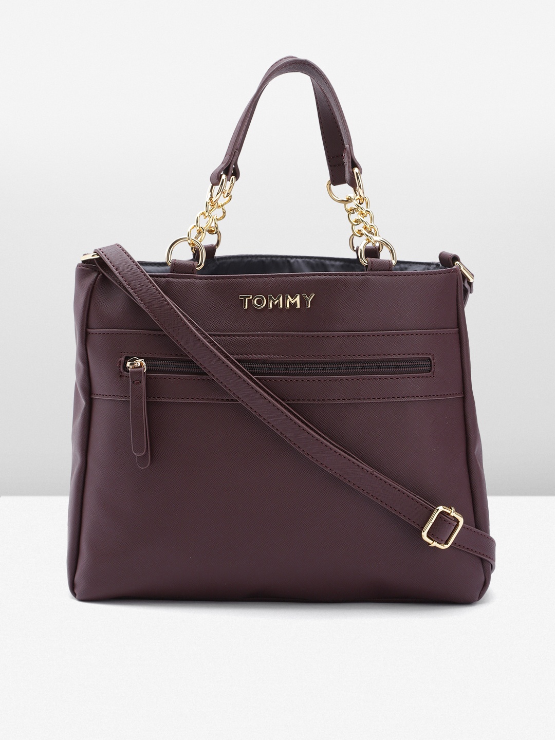 

Tommy Hilfiger Solid Handheld Bag, Coffee brown