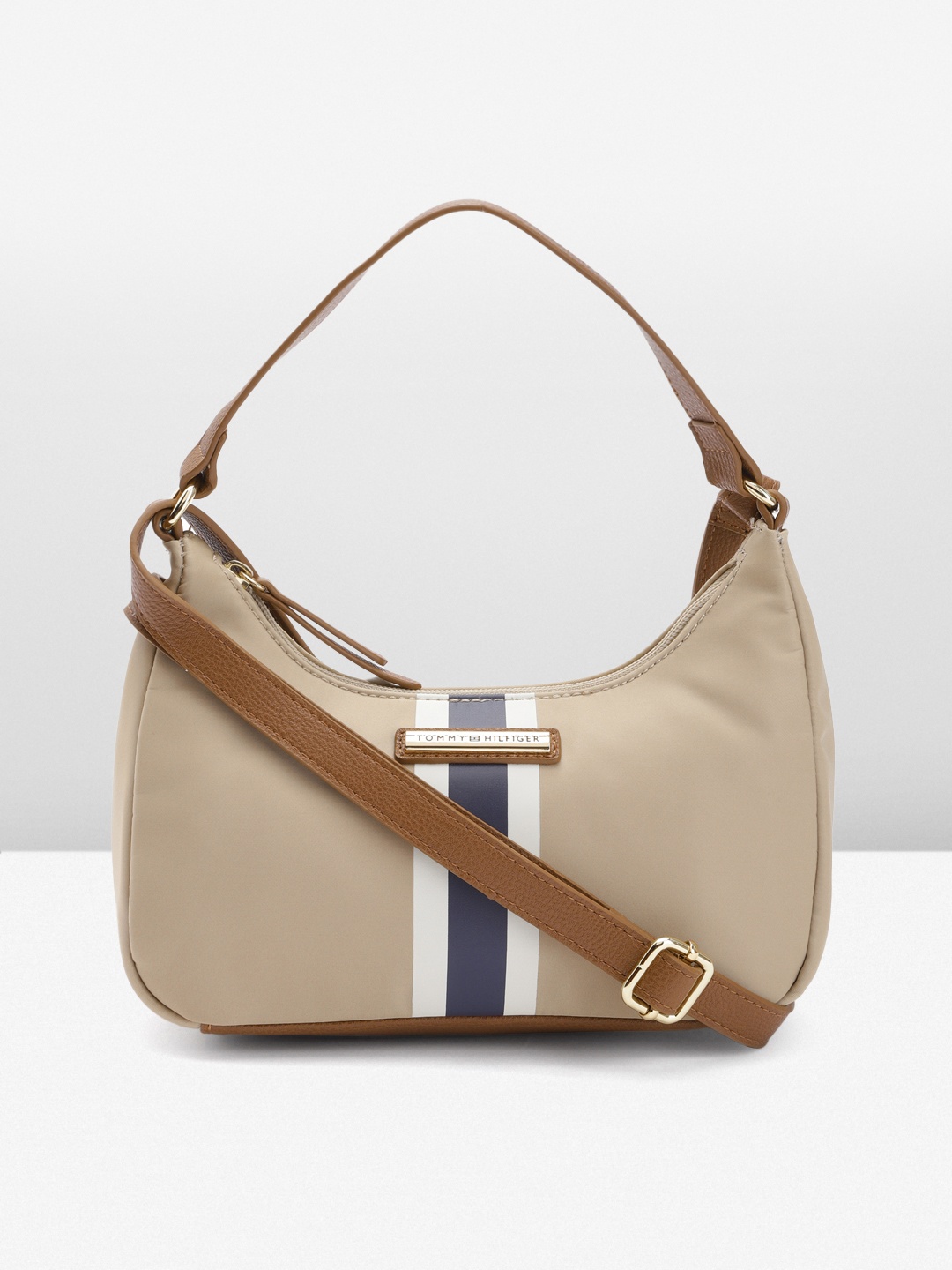 

Tommy Hilfiger Striped Crossbody Hobo Bag, Beige