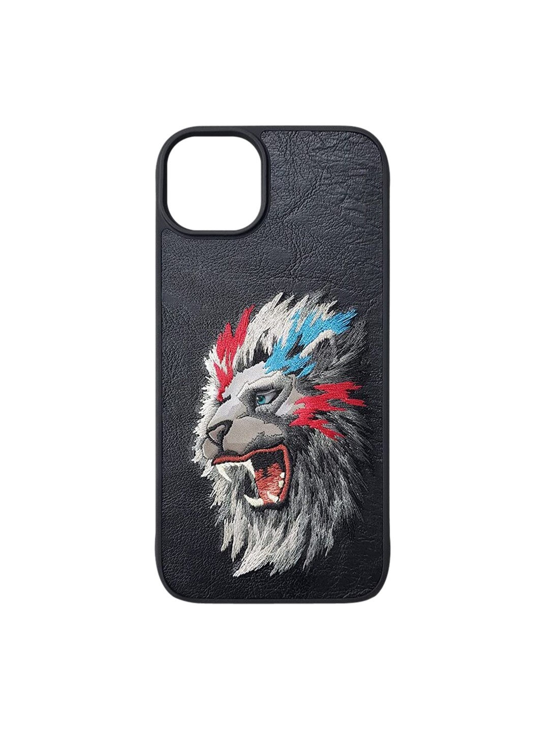 

TREEMODA Embroidered Leather NB Series iPhone 13 Pro Back Case, Black