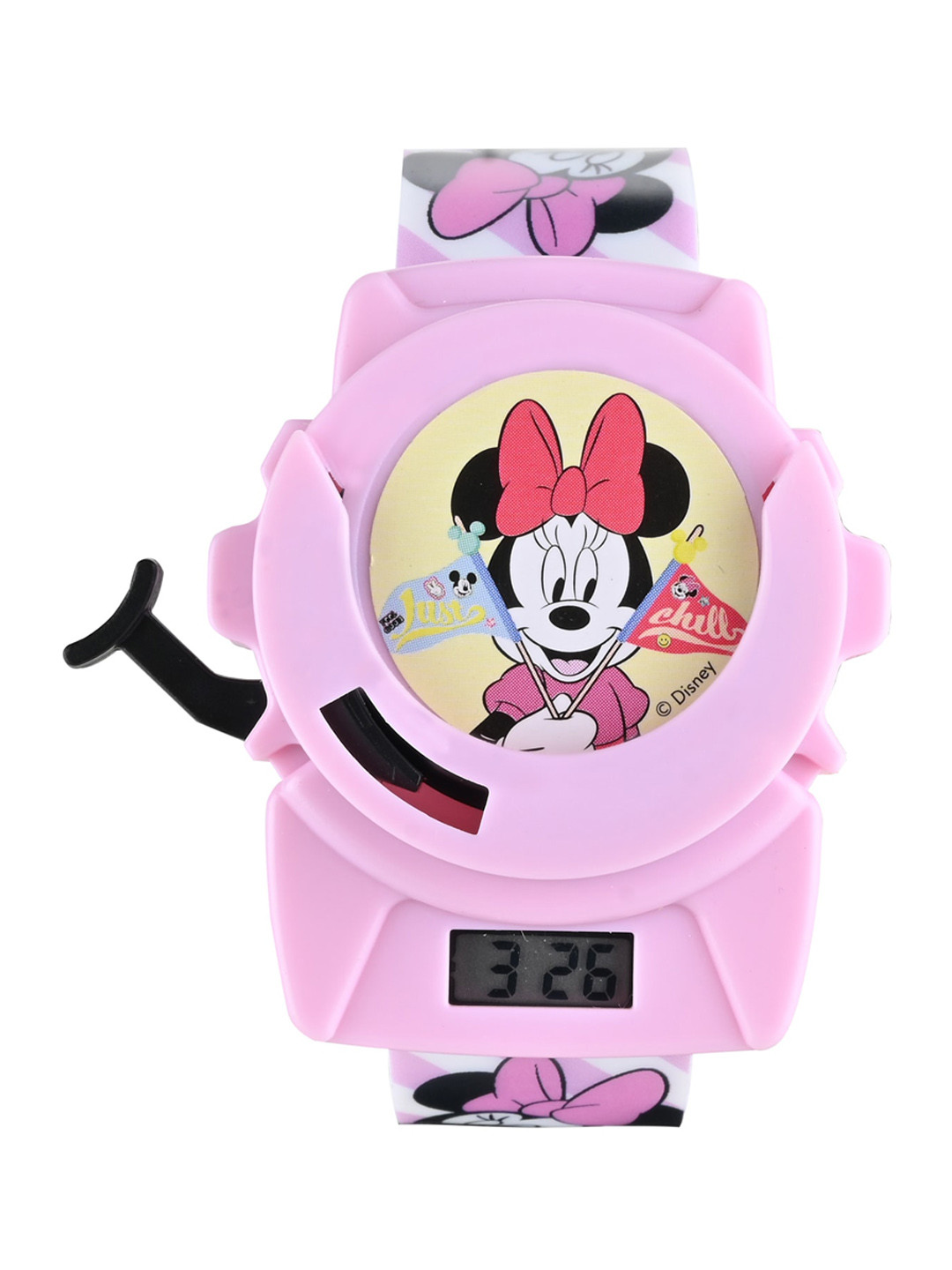 

Disney Girls Minnie Printed Dial Digital Multi Function Automatic Disc Shooter Watch