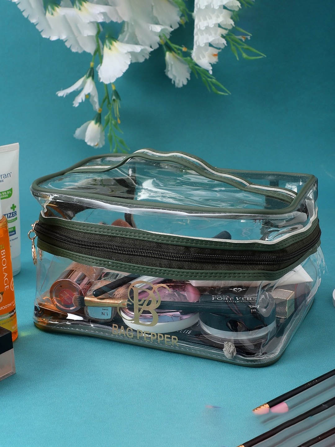 

Bag Pepper Women Transparent Multi-Purpose Travel Pouch, Lime green