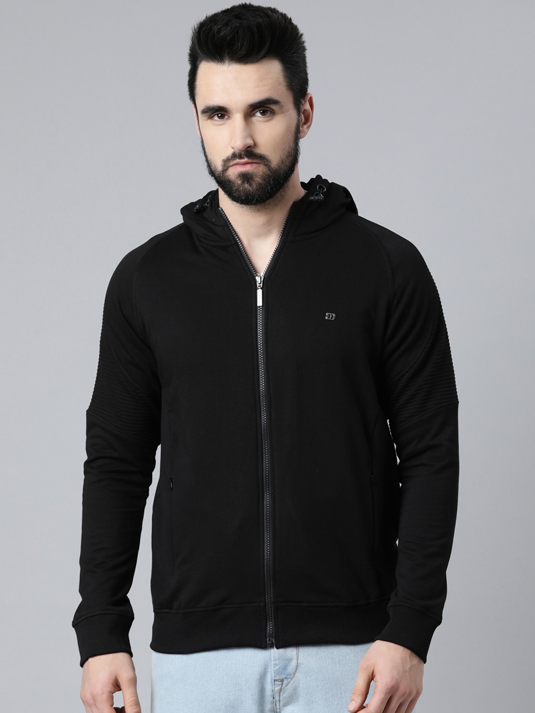 

DIXCY SCOTT MAXIMUS Men Fleece Lightweight Sporty Jacket, Black