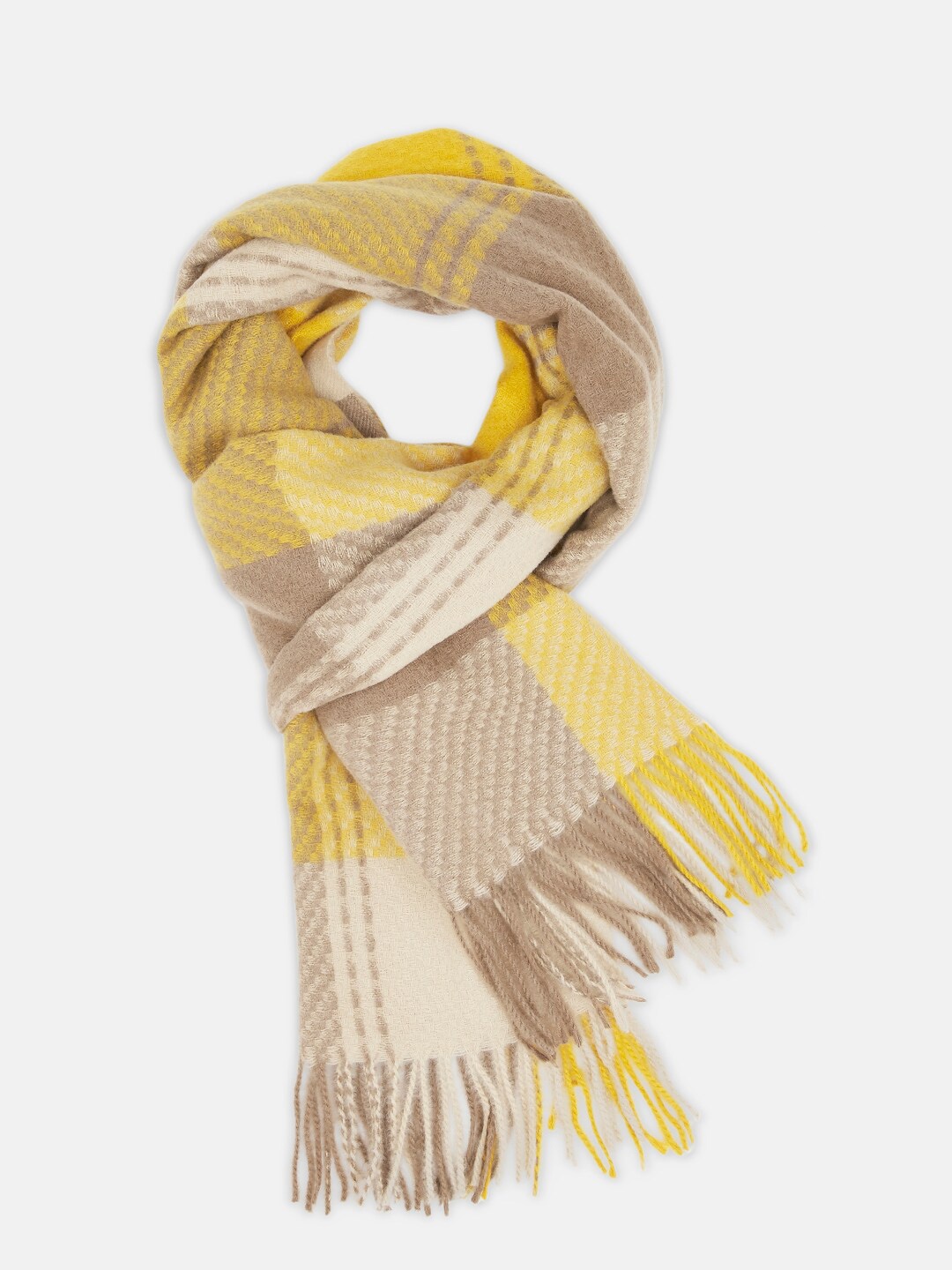 

Forever Glam by Pantaloons Women Checked Acrylic Stole, Yellow