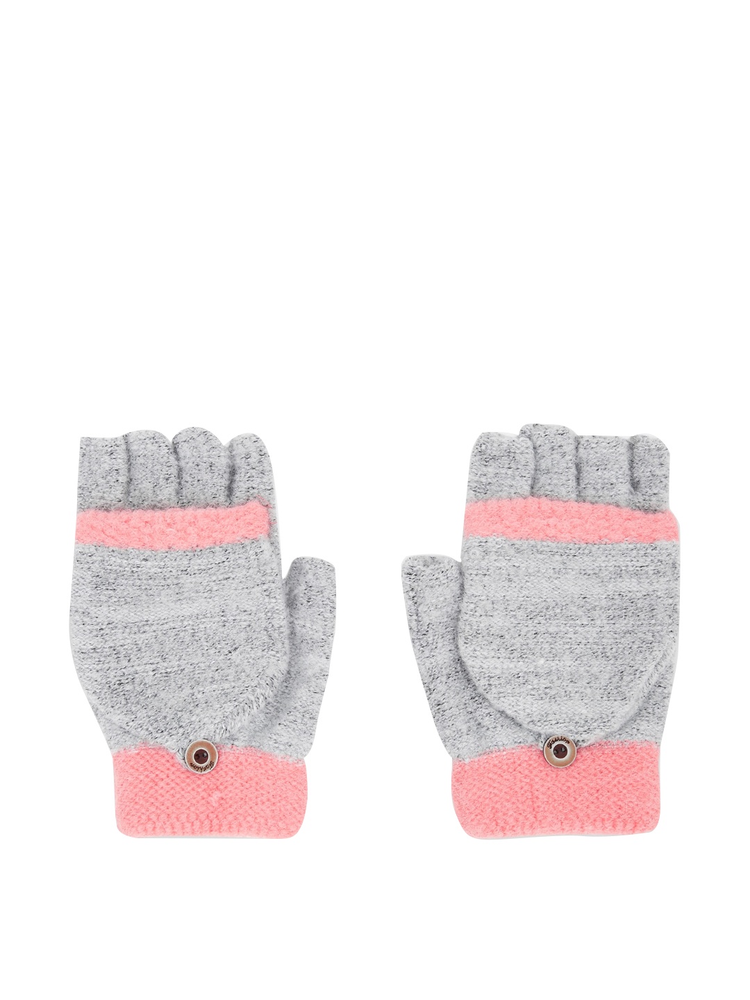 

Forever Glam by Pantaloons Women Colourblocked Knitted Acrylic Gloves, Grey