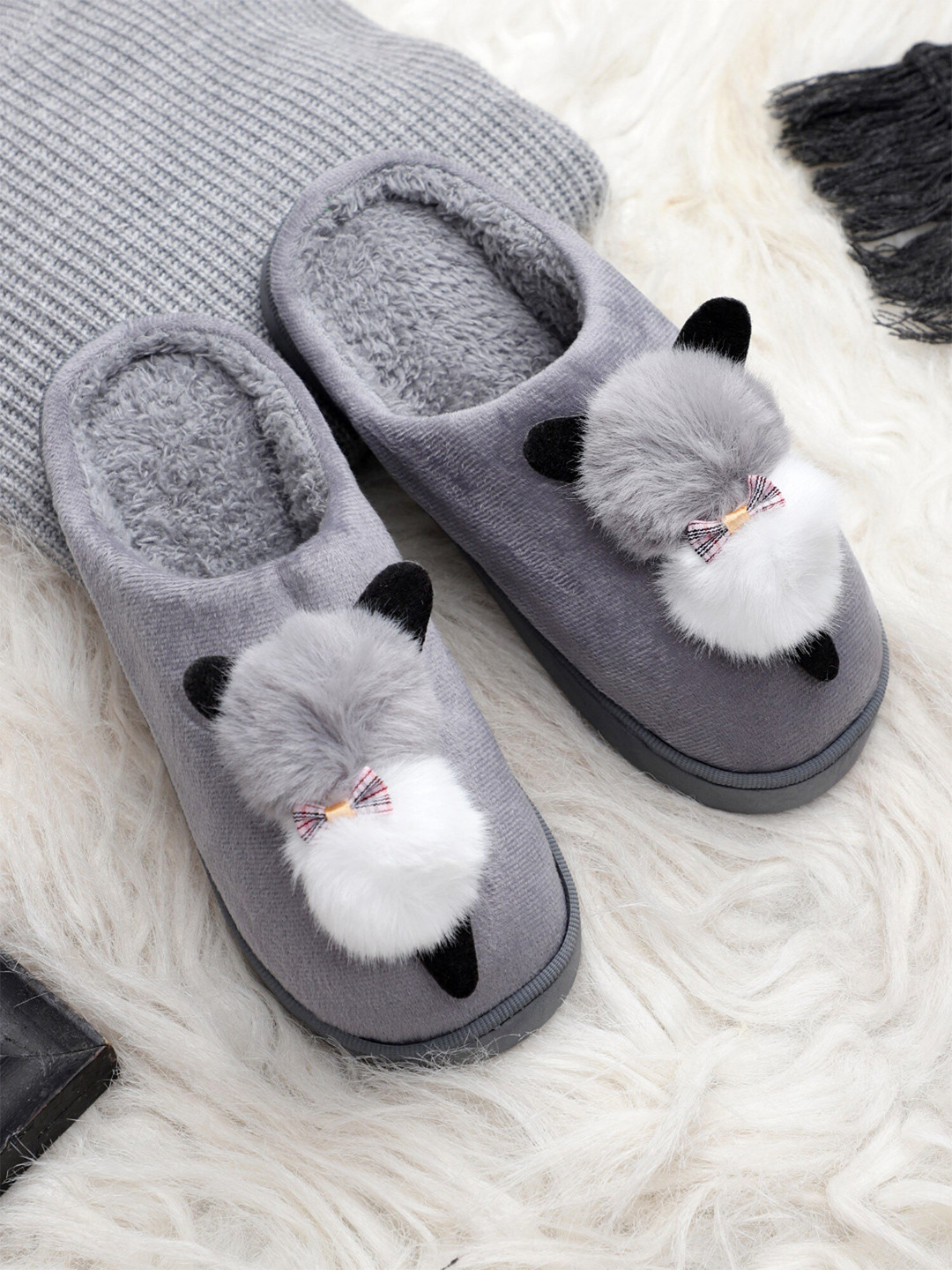 

Pampy Angel Women Printed Room Slippers, Grey