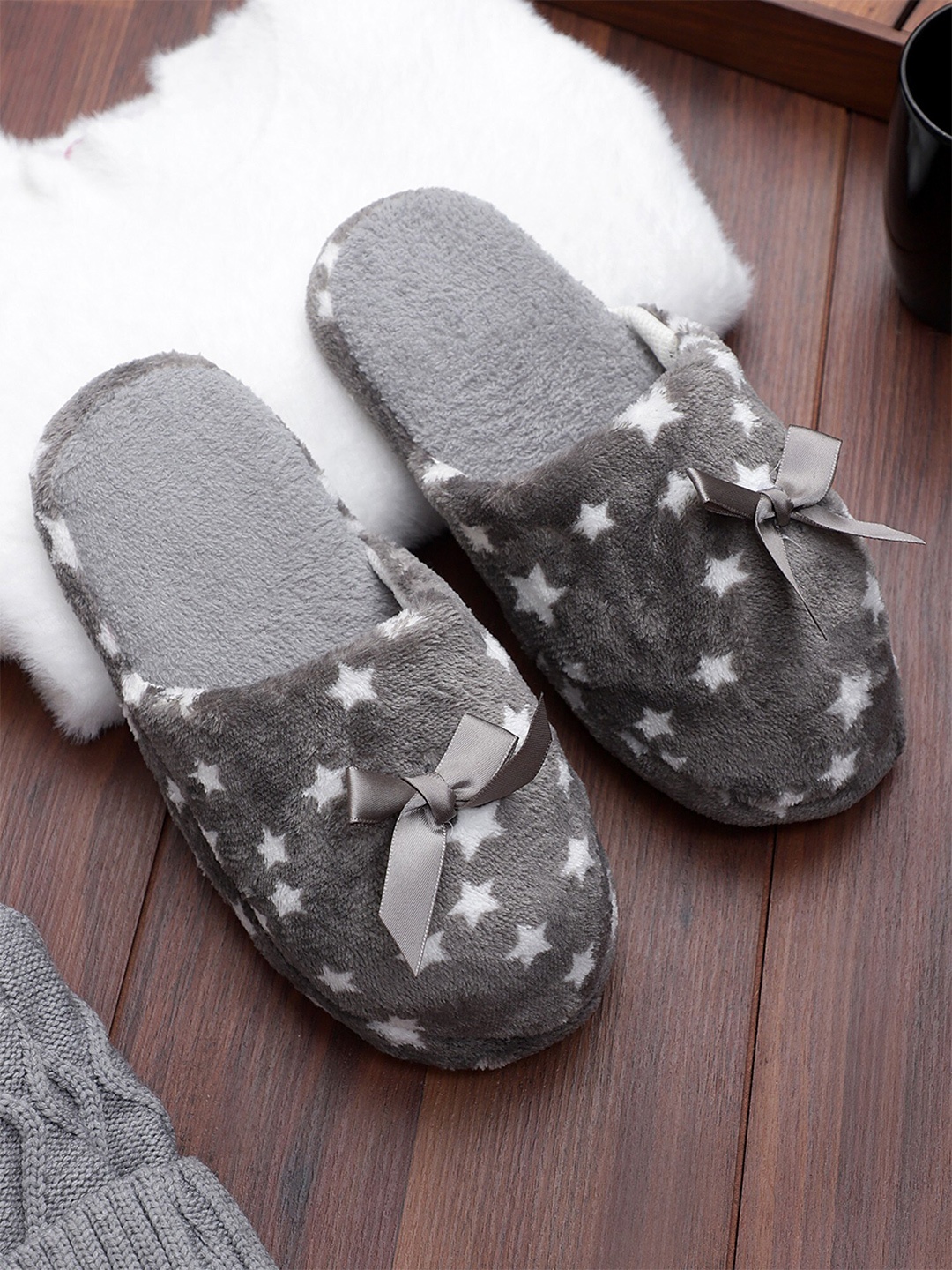 

Pampy Angel Women Printed Room Slippers, Grey